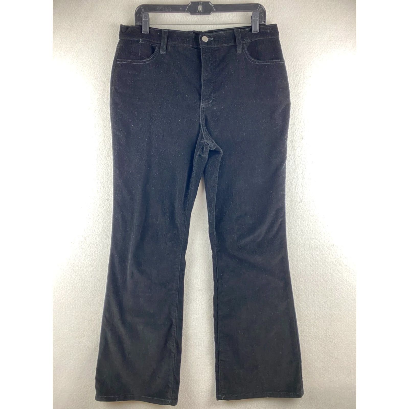NYDJ VINTAGE NYDJ Pants Womens 14P Black Corduroy Bootcut Dark Wash Denim Pockets USA Made Size 36" / US 14 / IT 50 - 2 Thumbnail