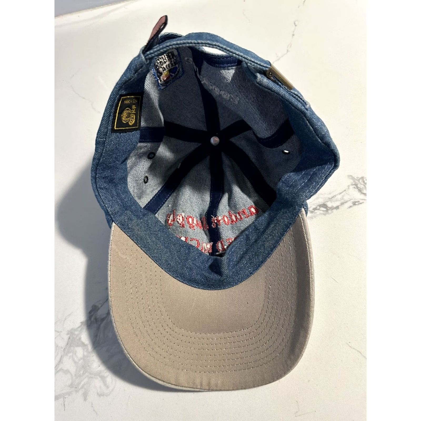 Vintage VINTAGE Cobra Brand Denim Strap Back Hat, Men, One Size, Blue, Baseball Cap Size ONE SIZE - 5 Thumbnail