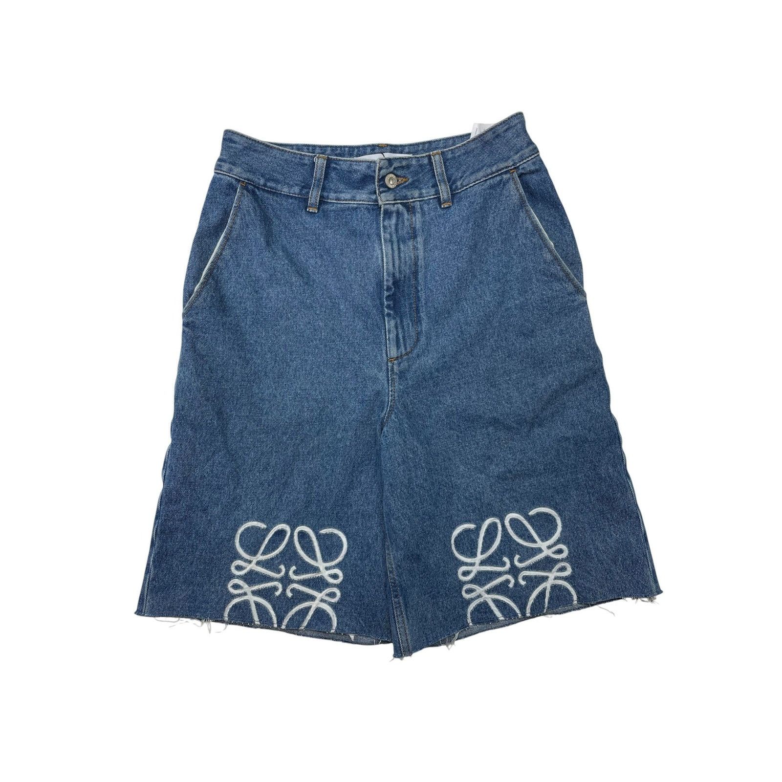 Loewe Loewe Knee Anagram Light Wash Shorts Size US 30 / EU 46 - 1 Thumbnail