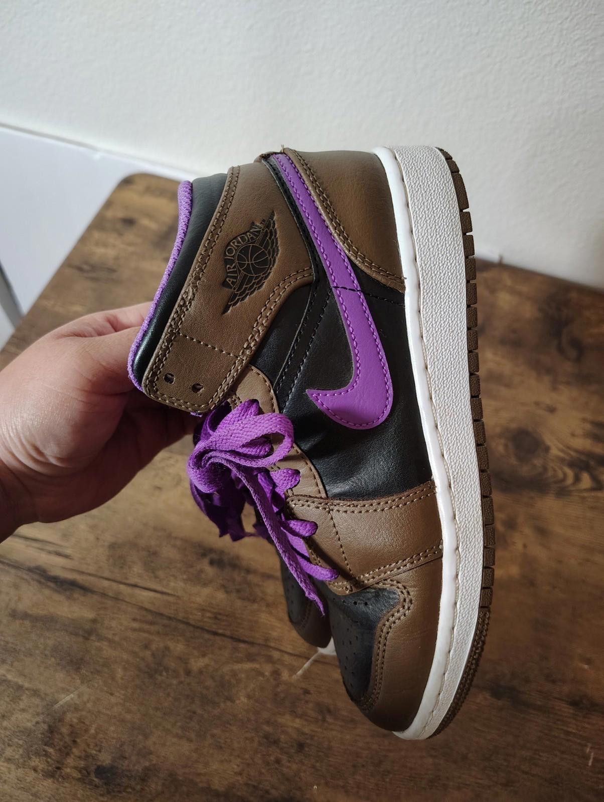 Nike Nike Air Jordan 1 Mid Brown Purple Youth Size 4Y Womens 5.5 Size US 5.5 / IT 35.5 - 3 Thumbnail