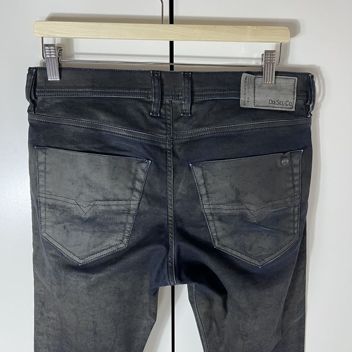 Diesel Vintage Diesel Tepphar Waxed Washed Denim Black Jeans Y2K Size US 31 - 14 Thumbnail