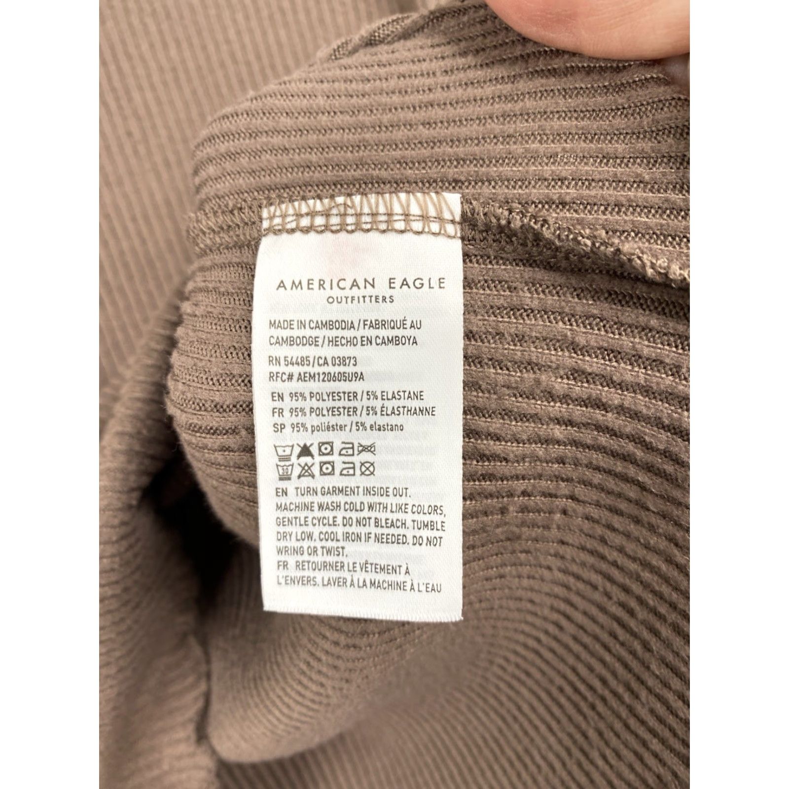 American Eagle Outfitters American Eagle Sweater Top Sz S Brown Ribbed Mock Neck Ruffle Cropped Pullover Size S / US 4 / IT 40 - 6 Thumbnail