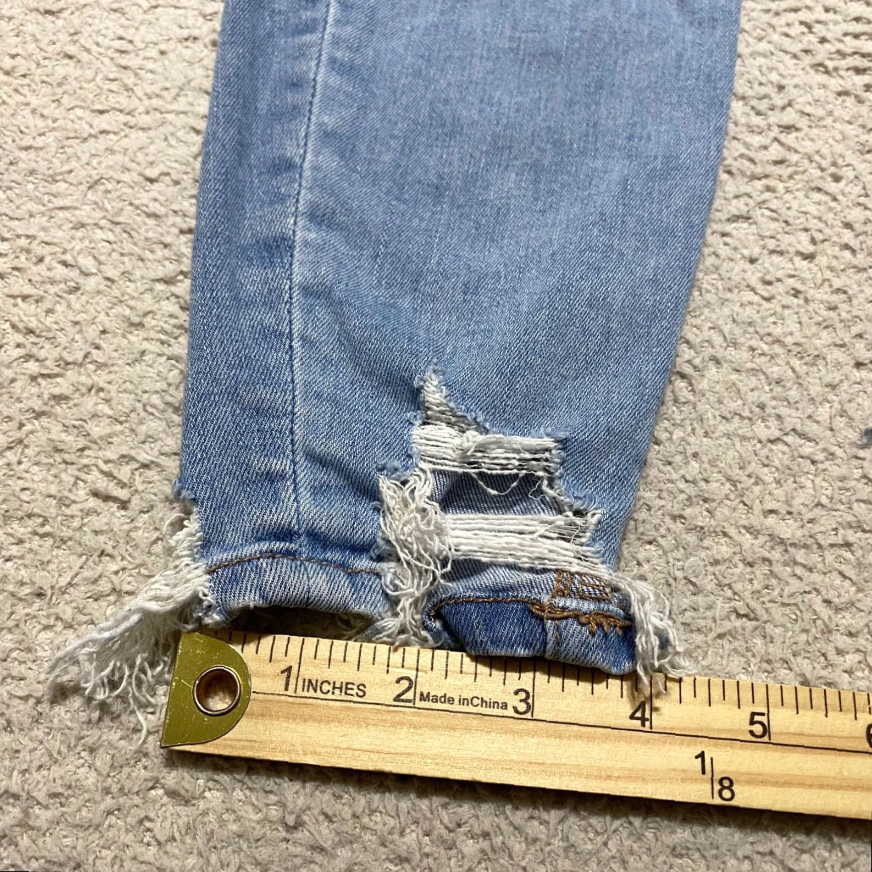 American Eagle Outfitters American Eagle Jeans Womens 4 Blue Denim High Rise Jegging Medium Wash Distress Size 27" / US 4 / IT 40 - 2 Thumbnail