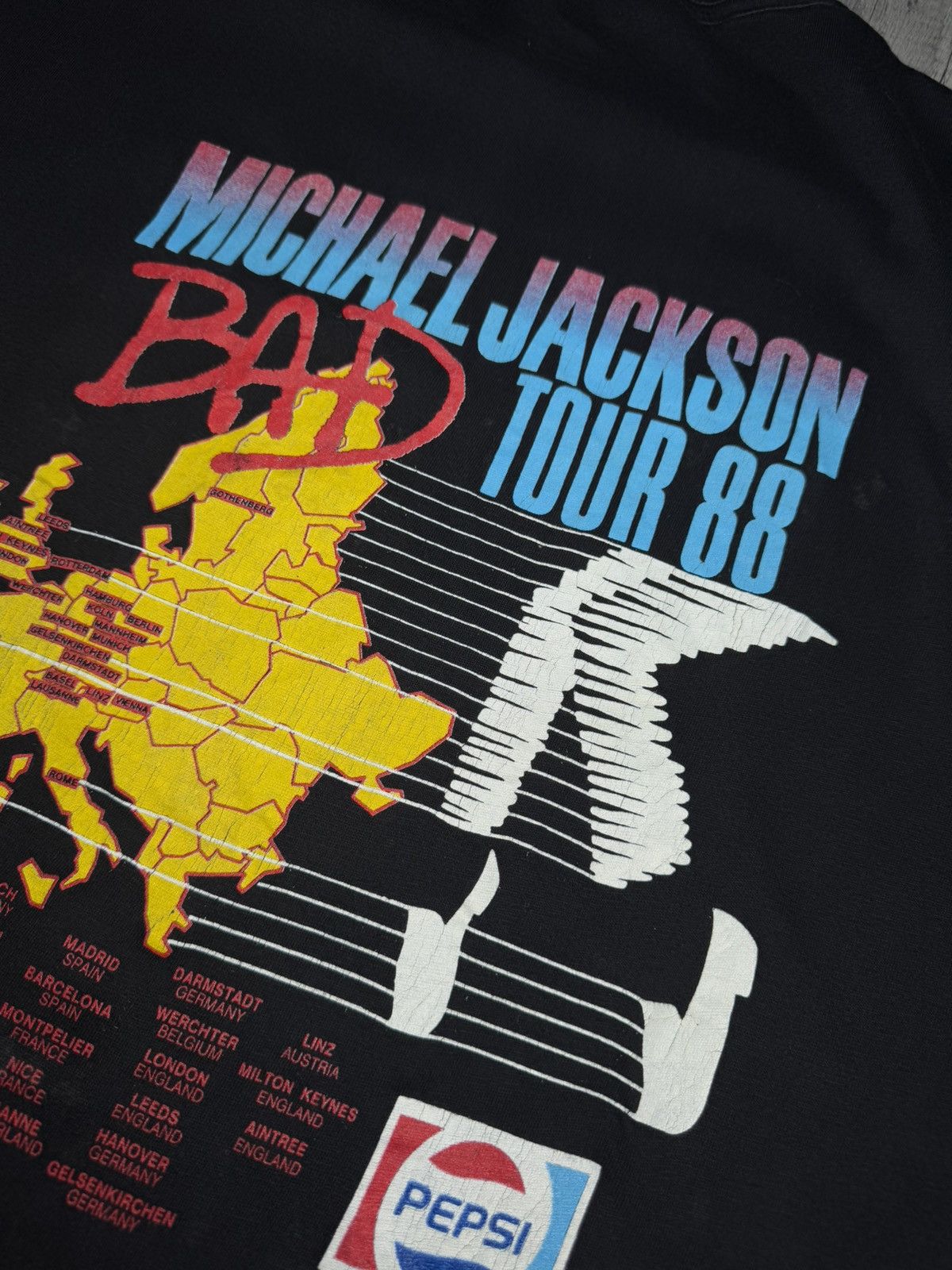 Michael Jackson × Vintage Michael Jackson Bad Tour 88 t shirt vintage L Size US L / EU 52-54 / 3 - 2 Thumbnail