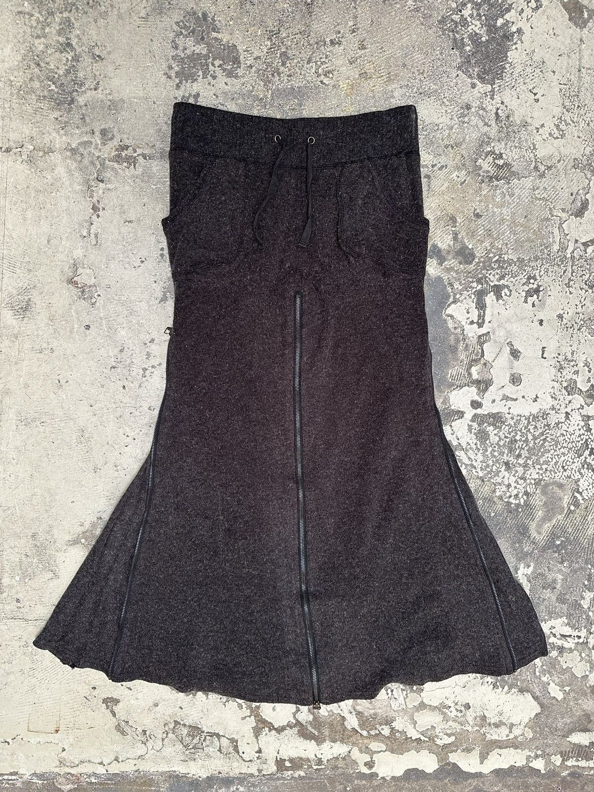 Japanese Brand Goa wool multi-zip long skirt Size 26" / US 2 / IT 38 - 1 Thumbnail