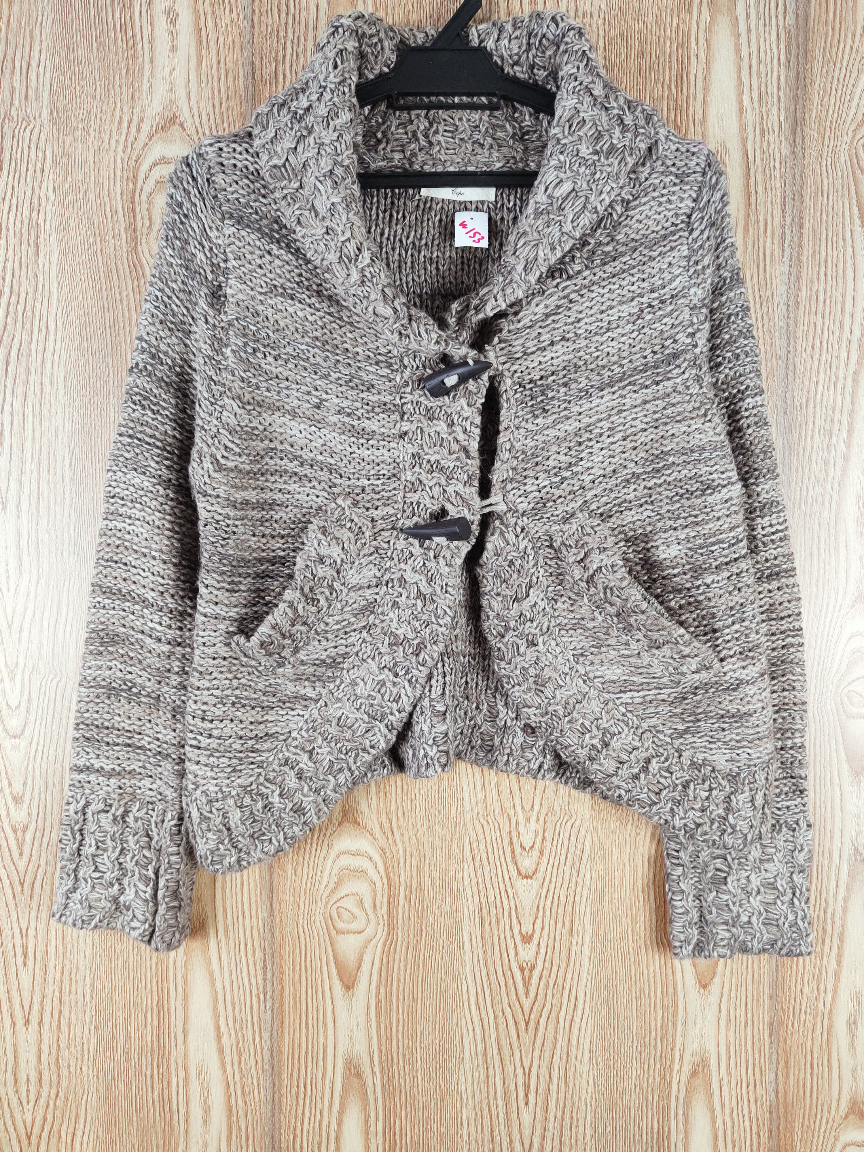 Japanese Brand Cepo Brown Duffle Knitwear Cardigan #W153 Size S / US 4 / IT 40 - 1 Thumbnail
