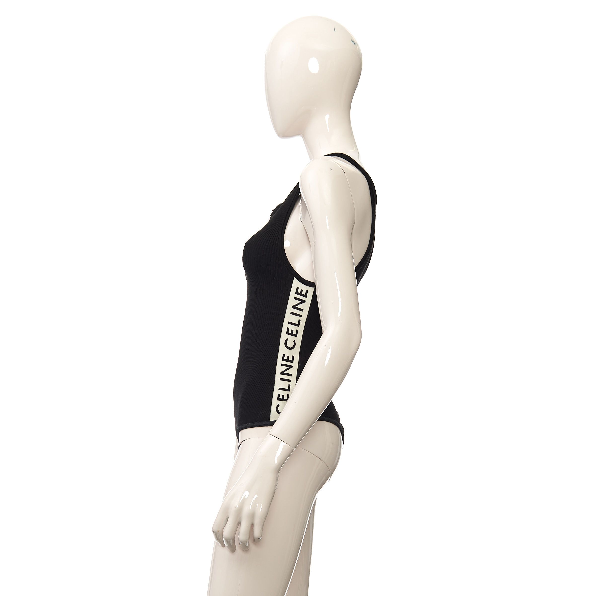 Celine Black Celine Athletic Knit Zipped Bodysuit Size M / US 6-8 / IT 42-44 - 3 Thumbnail