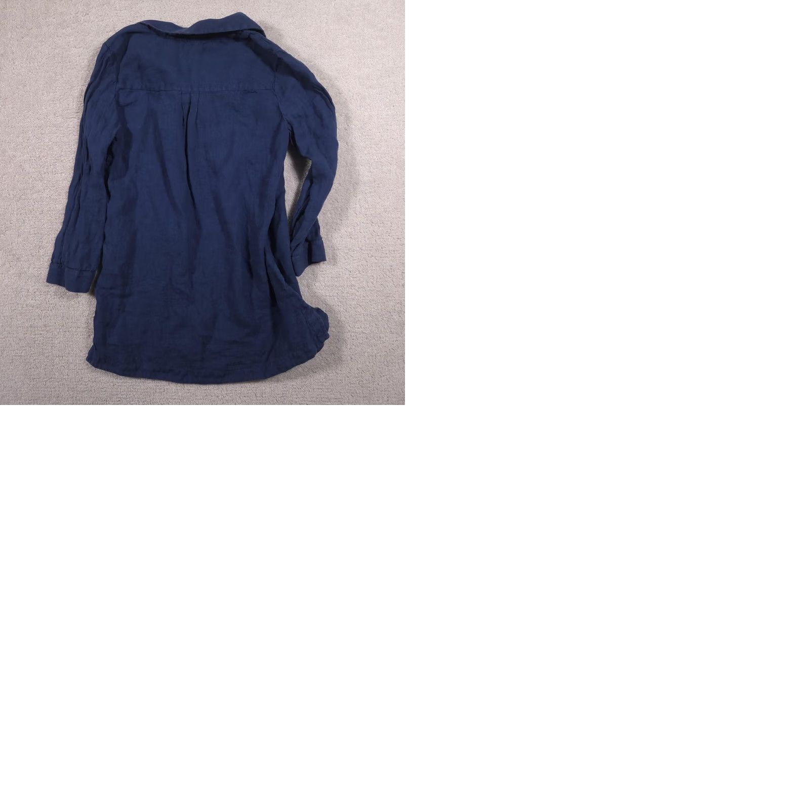 Vintage Chico's Shirt Womens 1 Blue 100% Linen Collared Tunic Long Sleeve Top Blouse Size XS / US 0-2 / IT 36-38 - 9 Thumbnail