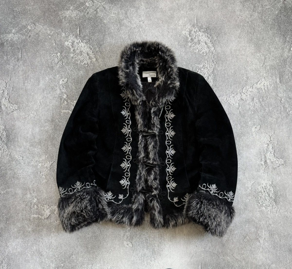 Miss Sixty Heine suede retro fur faux jacket coat black if six was nine Size XL / US 12-14 / IT 48-50 - 1 Thumbnail