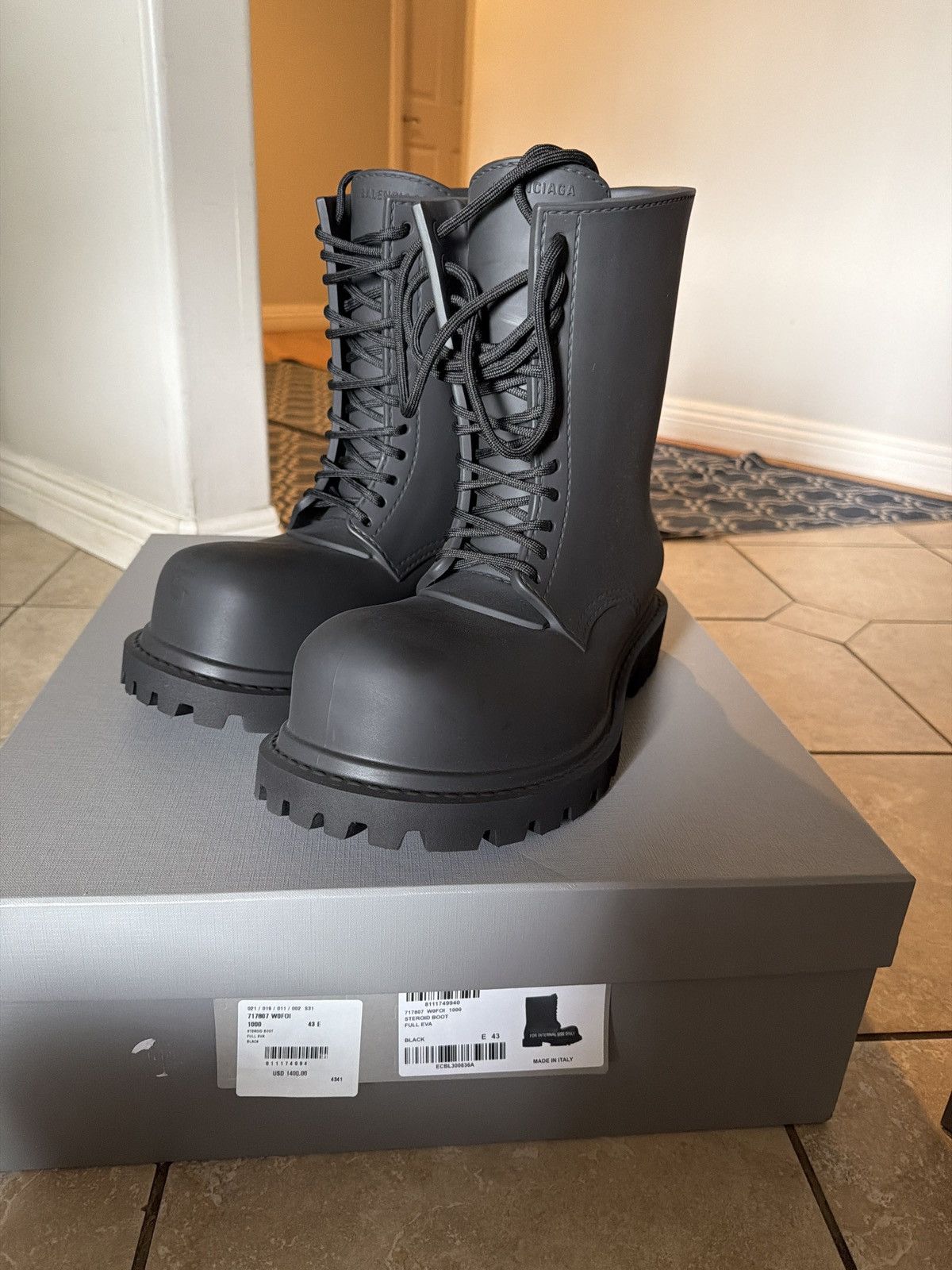 Balenciaga Balenciaga black steroid boots 42 | Grailed
