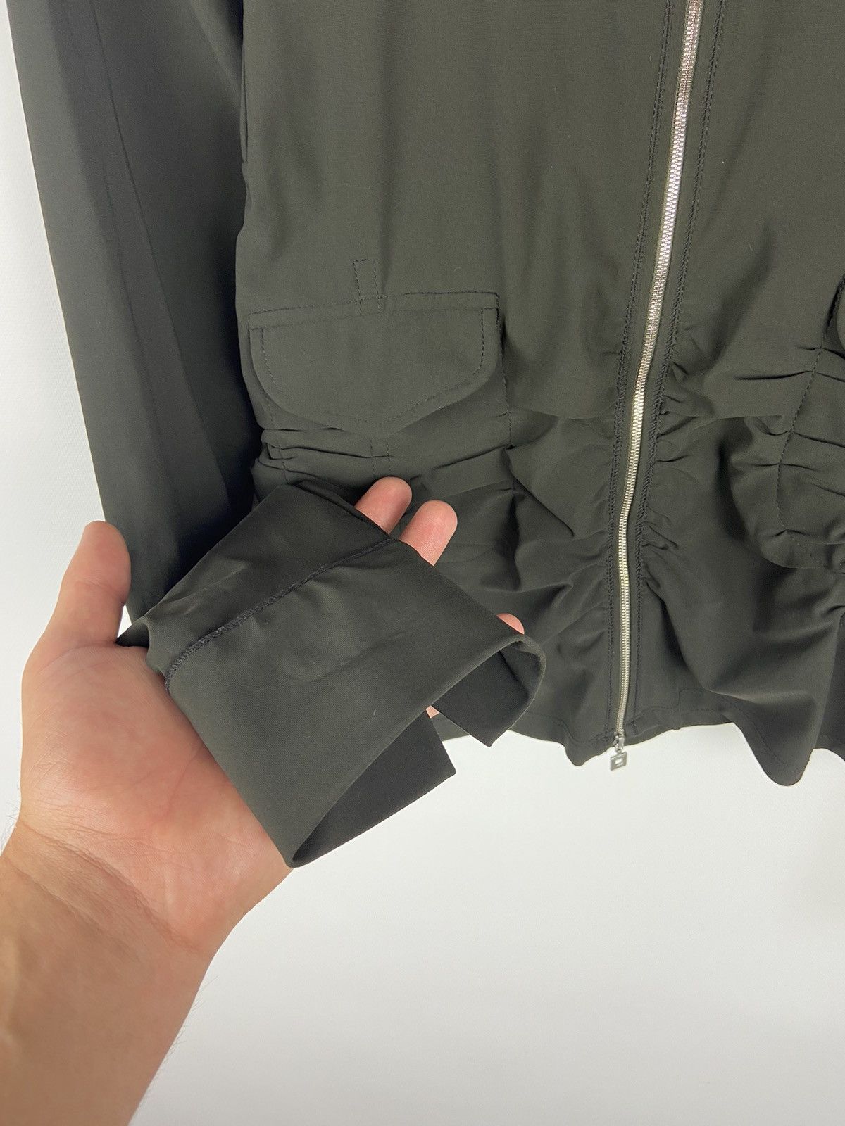 Designer × Marithe + Francois Girbaud Marithe Francois Girbaund Avant-Garde Khaki Zip Jacket Size M / US 6-8 / IT 42-44 - 10 Thumbnail