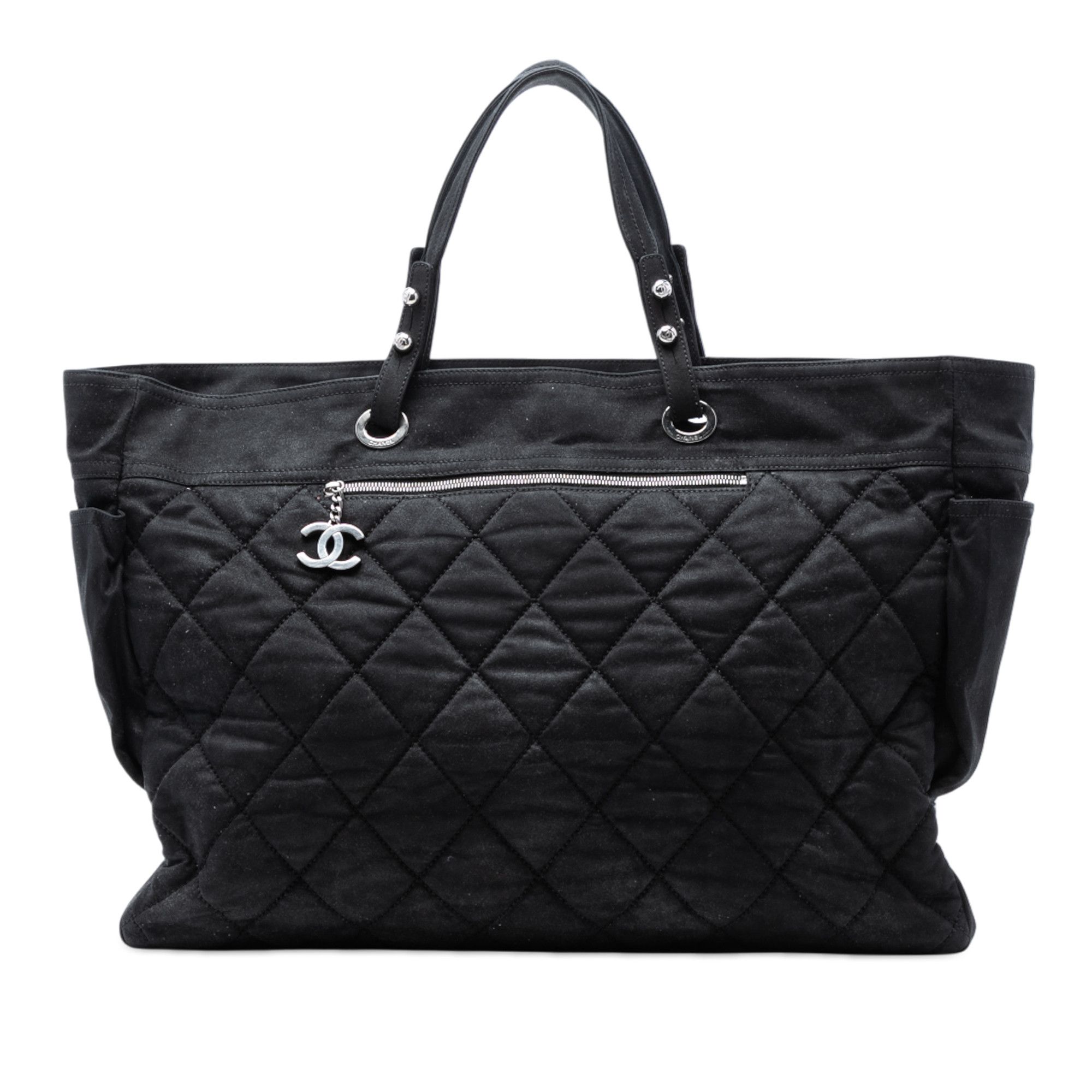 Chanel XL Quilted Coated Canvas Paris Biarritz Tote