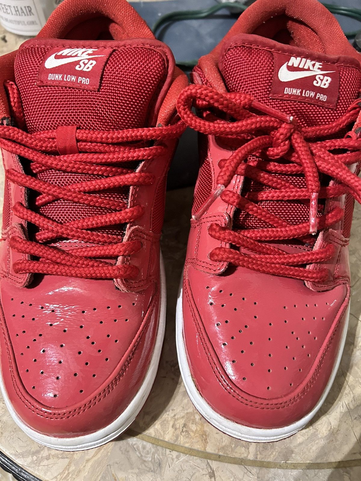 Nike Dunk Low Pro SB ‘red patent leather’ Size US 8 / EU 41 - 2 Thumbnail