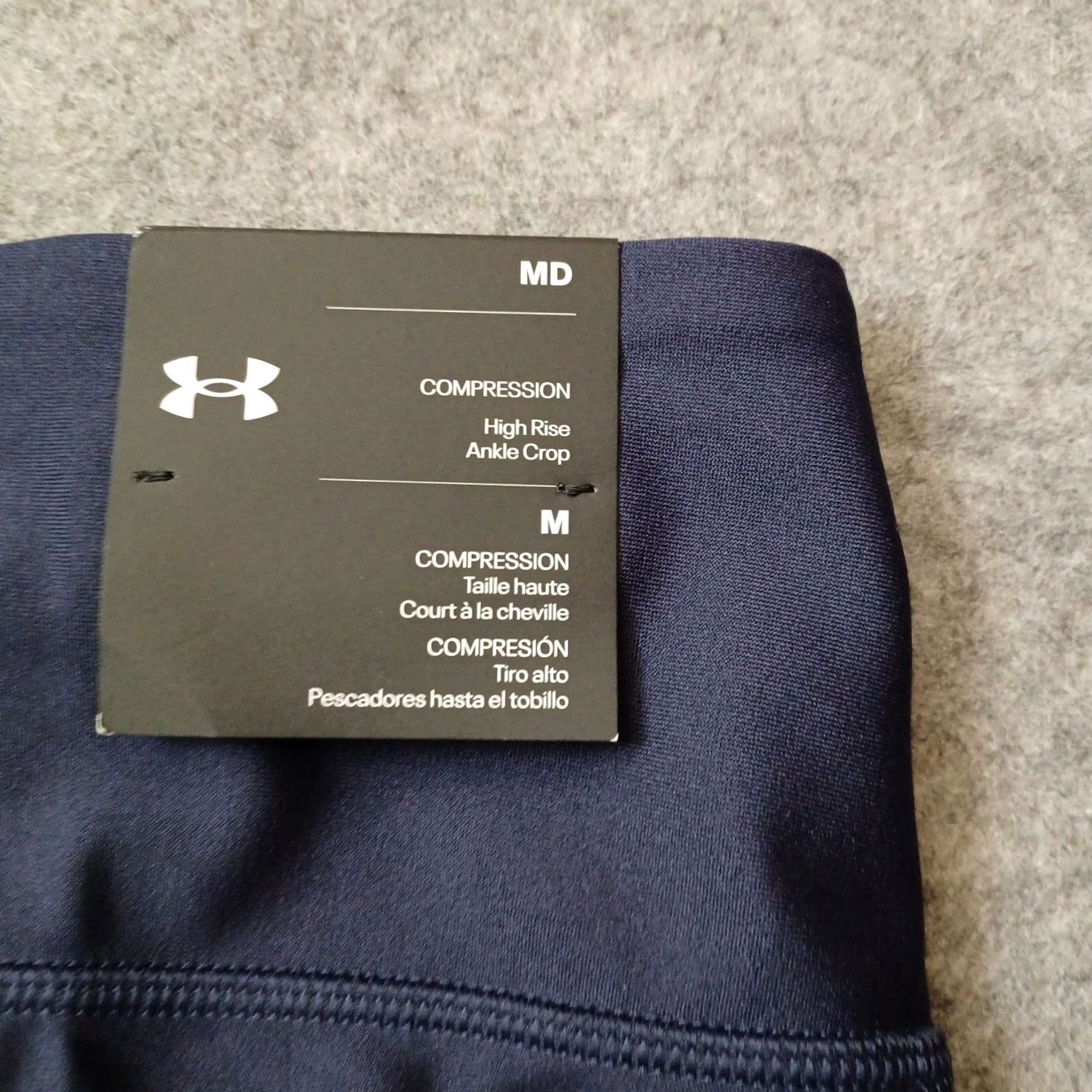 Under Armour Under Armour Womens Leggings M Blue High Rise Ankle Crop Compression NWT 27 in Inseam 24 in Capri Logo Breathable Stretch Easy Care Size 32" / US 10 / IT 46 - 6 Thumbnail