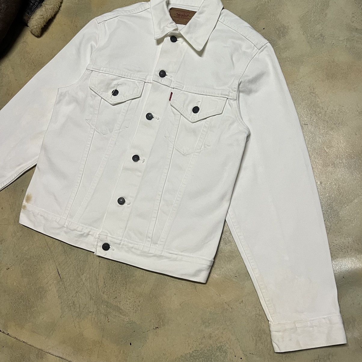 Levi's Vintage Levis White Denim Jacket Size US M / EU 48-50 / 2 - 2 Thumbnail