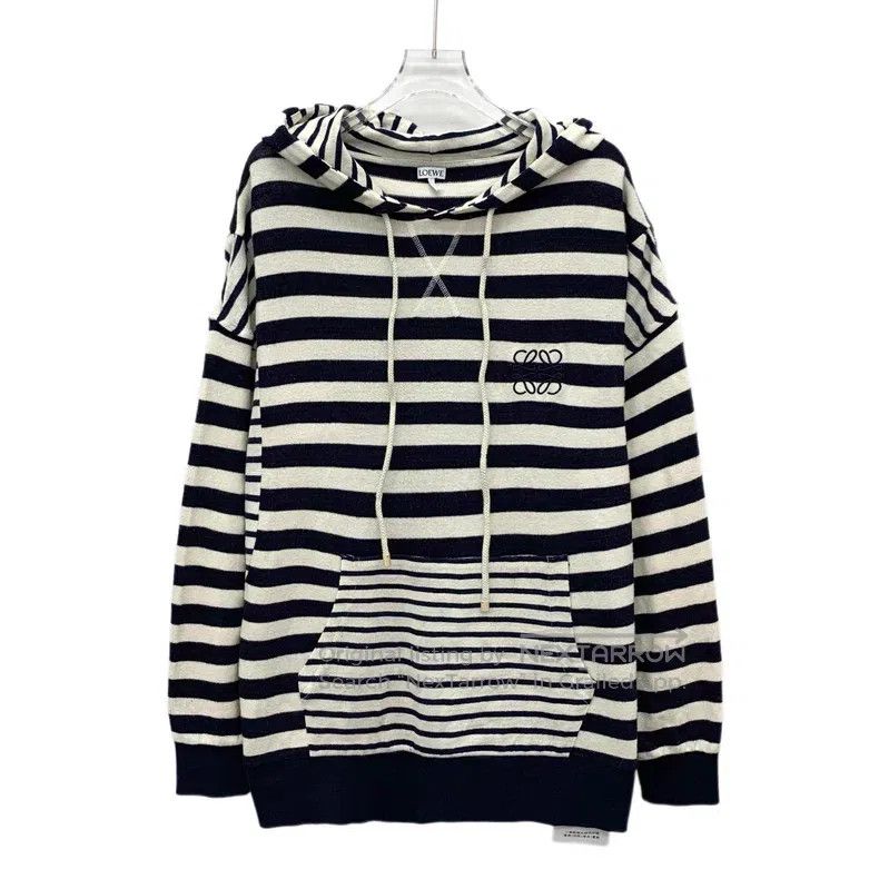 Loewe Loewe Color-Blocked Logo Embroidered Cotton Hooded Knit Sw Size M / US 6-8 / IT 42-44 - 1 Thumbnail