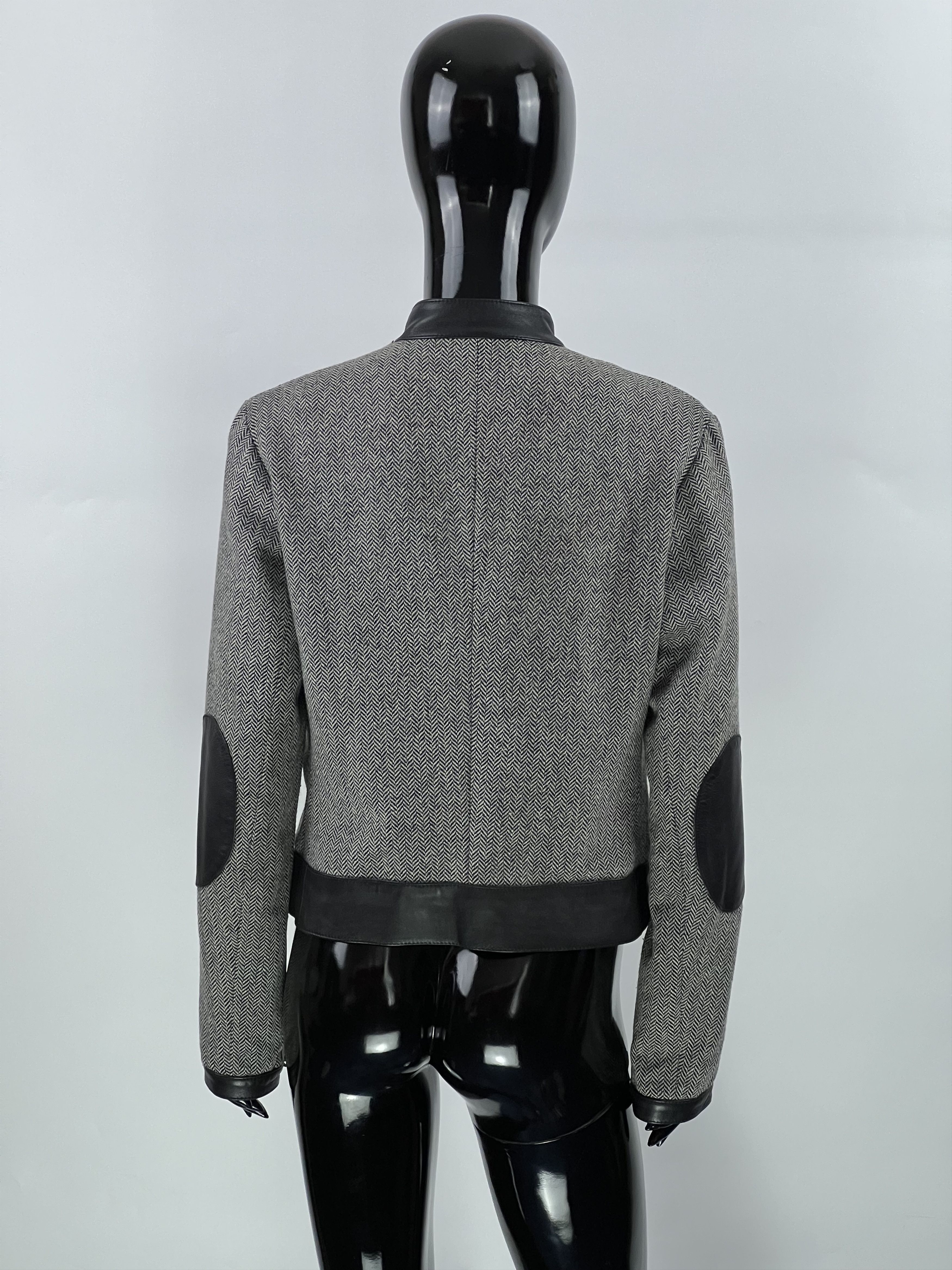 Vintage Jo No Fui Women's Wool Leather Jacket Size IT44 Size M / US 6-8 / IT 42-44 - 3 Thumbnail