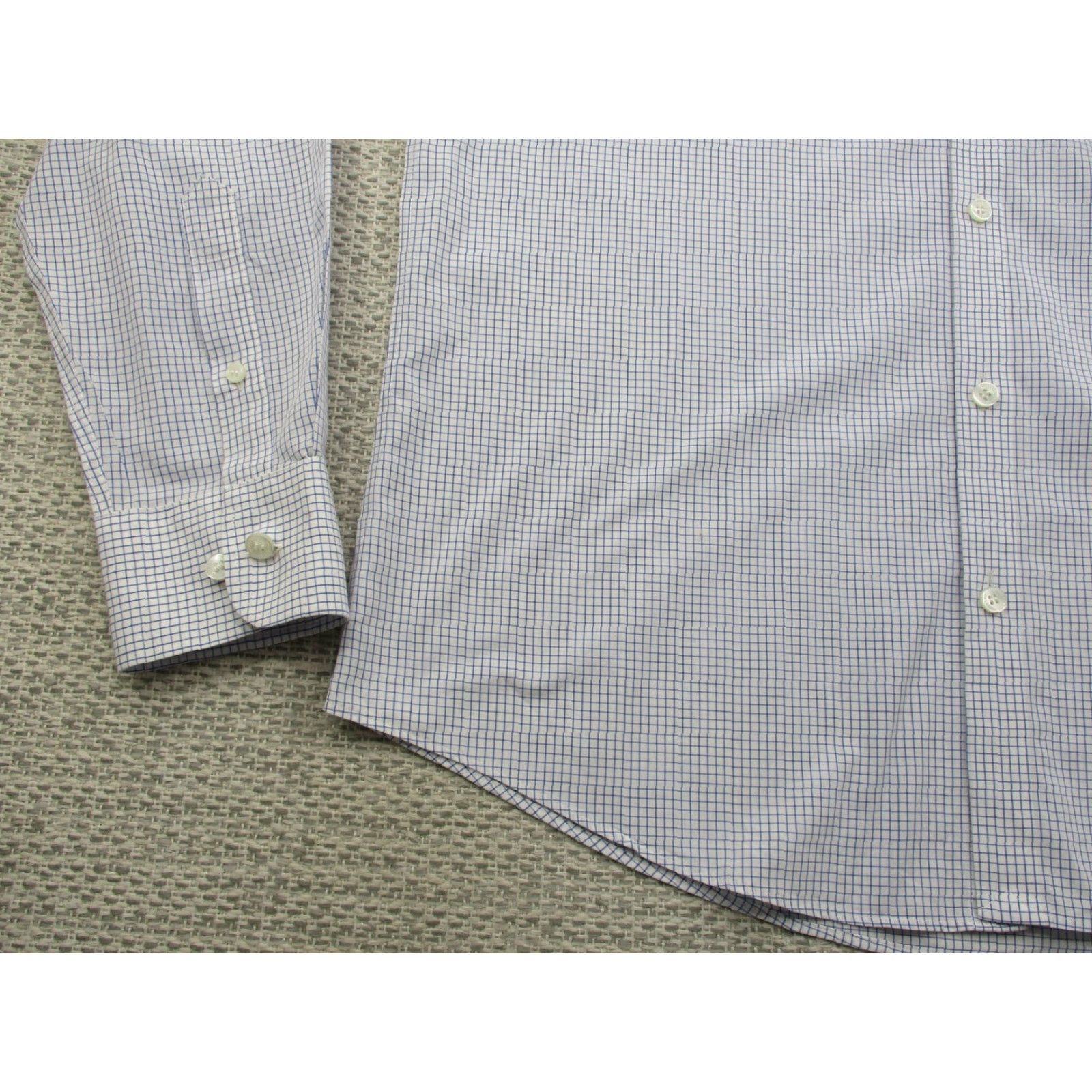 Murano Murano Shirt Mens Large Blue White Check Button Down Slim Fit Dress Shirt Size 42R - 3 Thumbnail