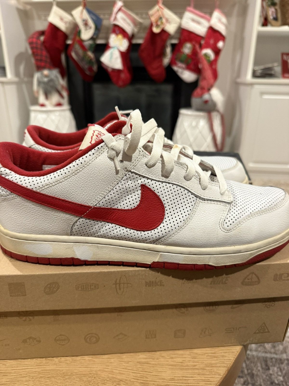 Nike 2005 Nike Dunk Low - White / Red (309431 162) - Size 13 Size US 13 / EU 46 - 2 Thumbnail