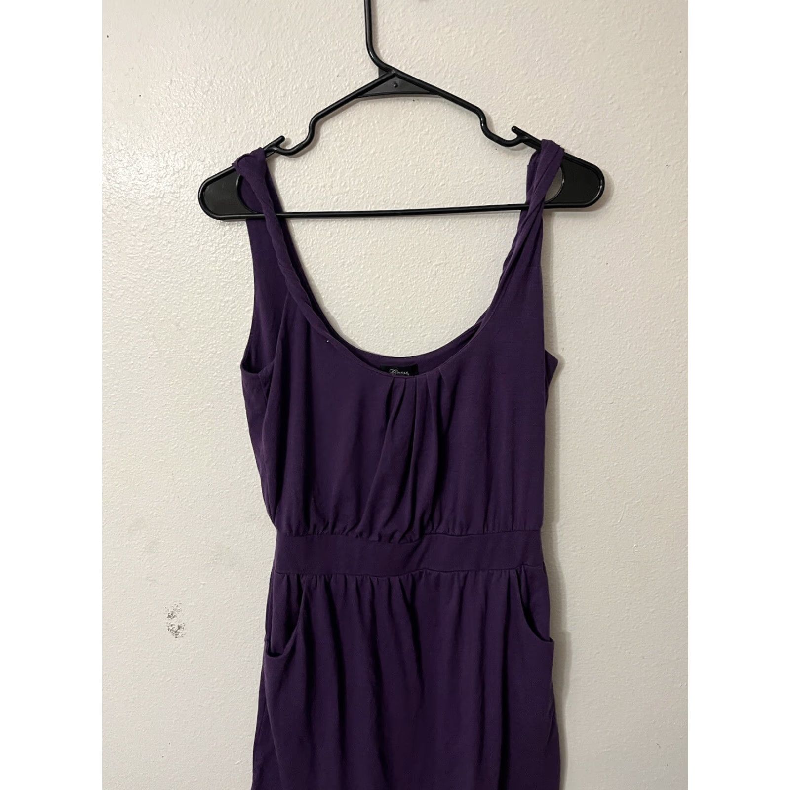 Guess GUESS Purple Solid Dress Short Women V-Neck Straps Mini Sleeveless Size 32" / US 10 / IT 46 - 2 Thumbnail