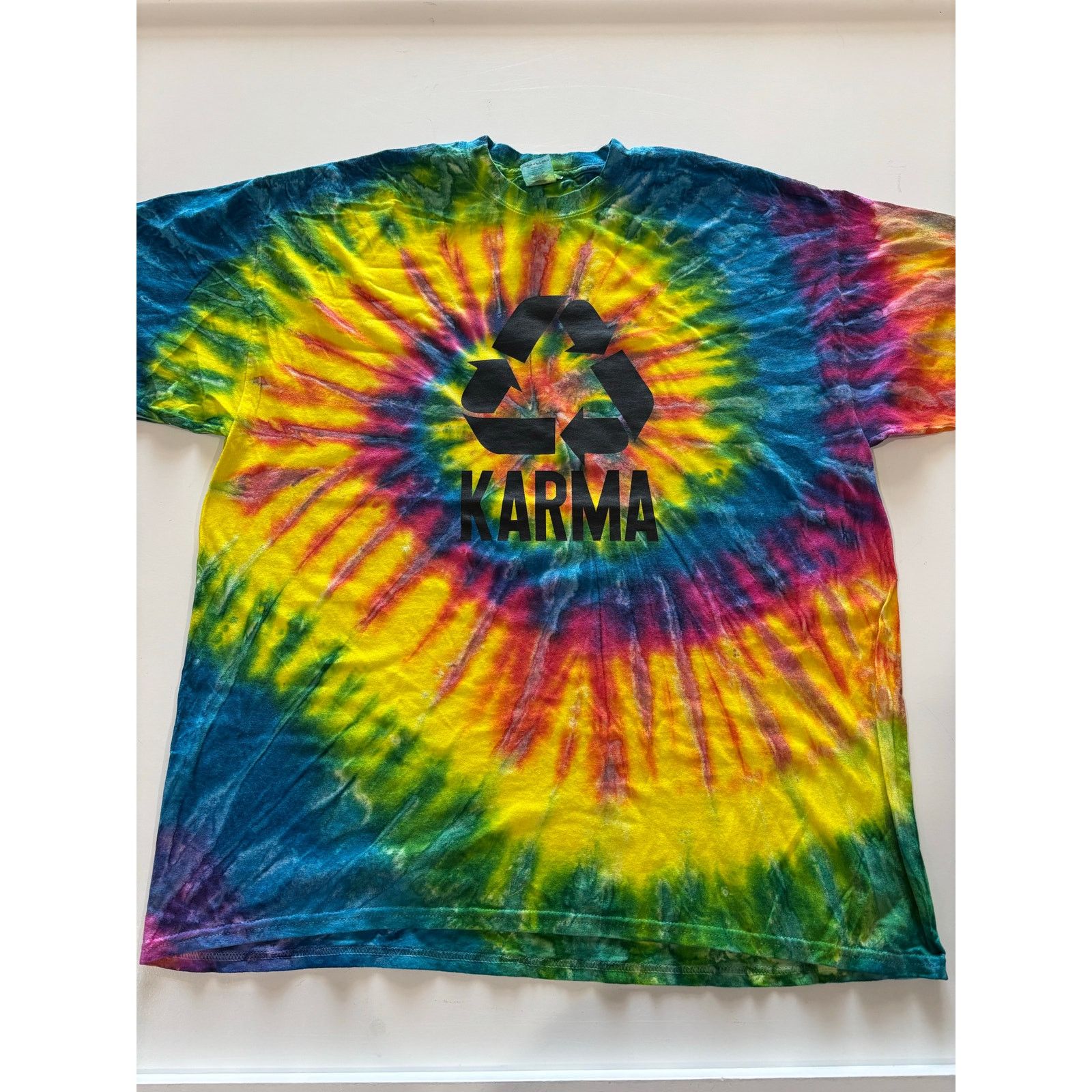 Gildan Karma Tie Dye T-shirt funny relatable Tee Size XL / US 12-14 / IT 48-50 - 2 Thumbnail
