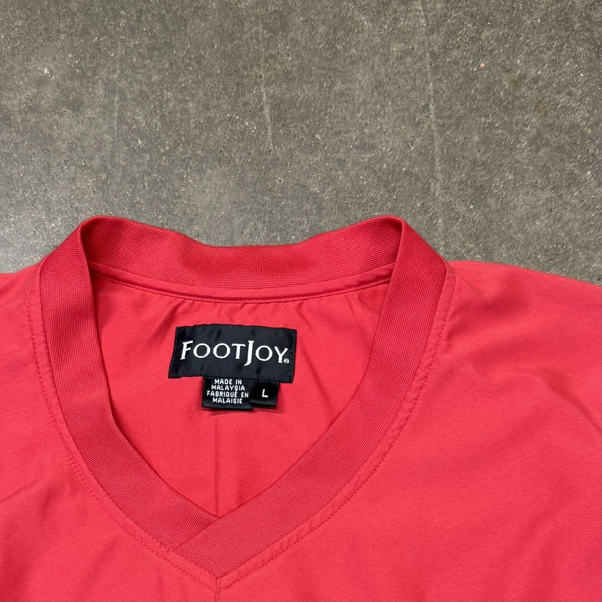 Footjoy Vintage FootJoy Red Golf Windbreaker Pullover V-Neck Size US L / EU 52-54 / 3 - 3 Thumbnail
