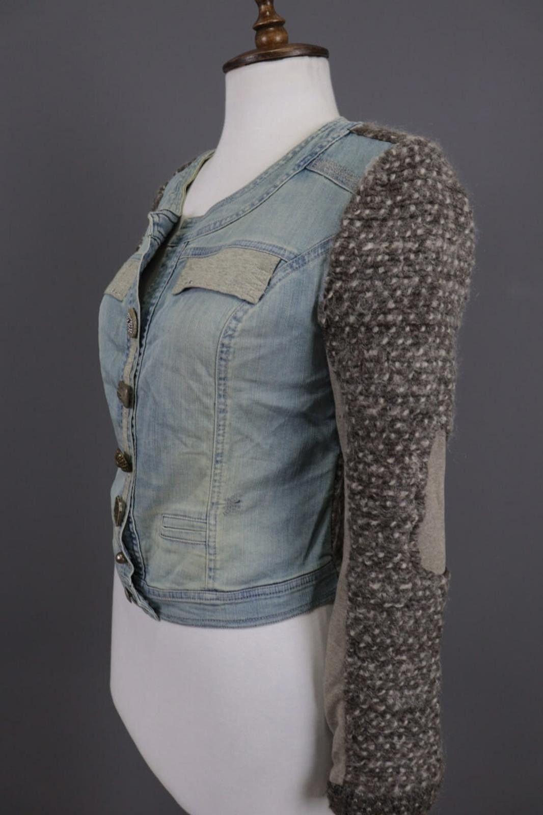Designer Elisa Cavaletti Club Blue Denim Wool Blazer Jacket Size S Size S / US 4 / IT 40 - 7 Thumbnail