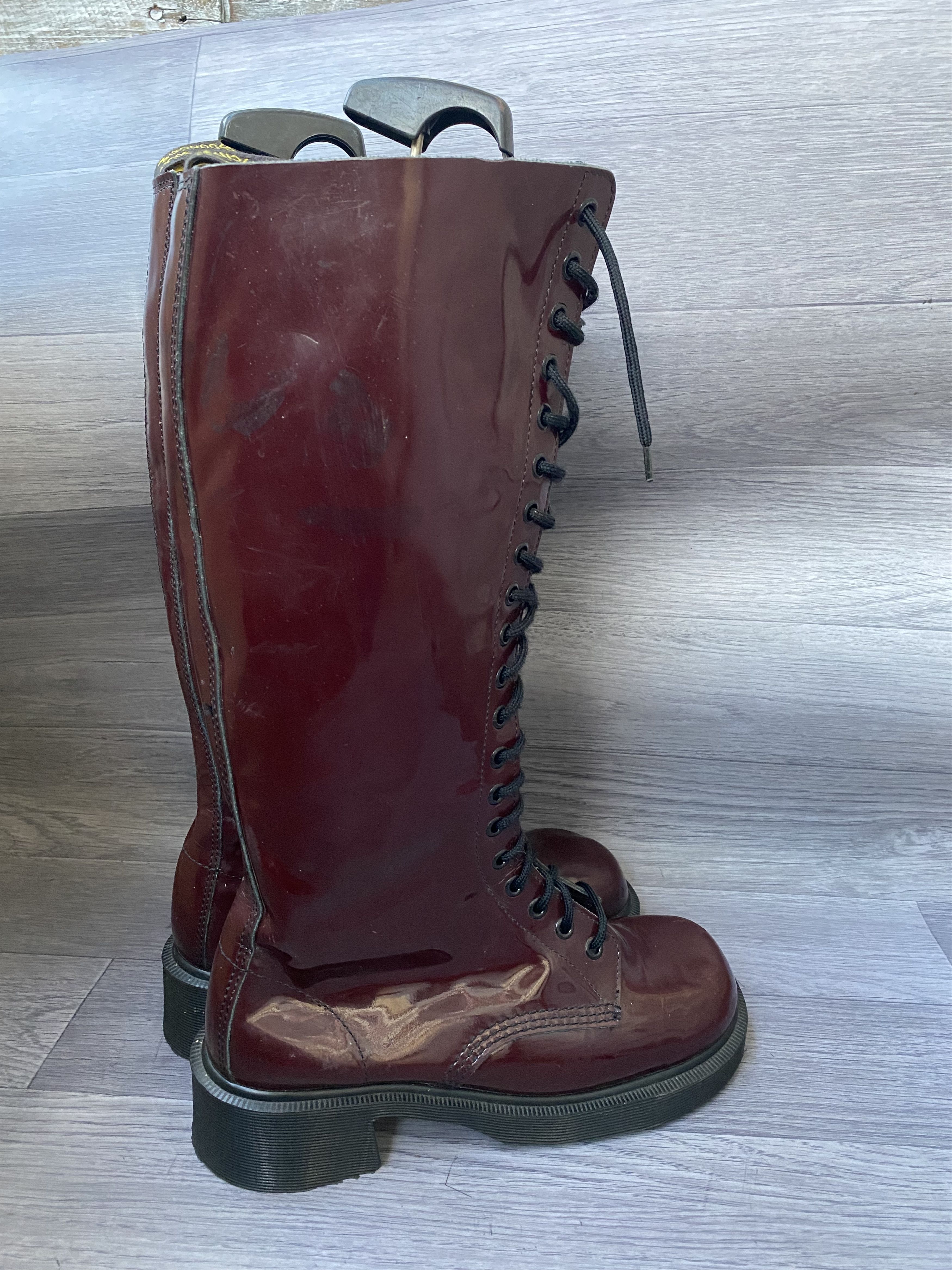 Vintage dr marten long riding maroon boots