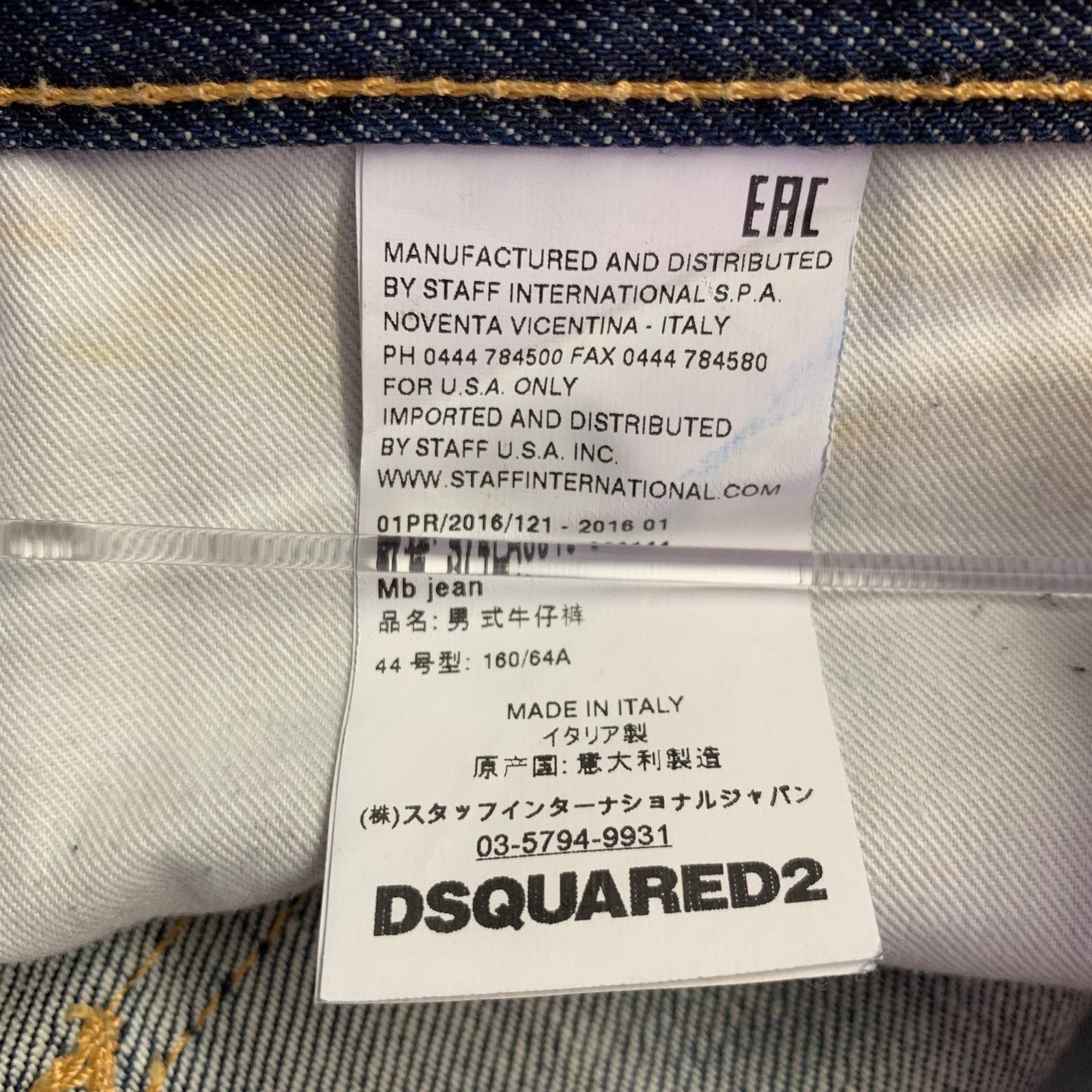 Dsquared2 Size 28 Blue Distressed Cotton Blend Button Fly Jeans Size US 28 / EU 44 - 7 Thumbnail