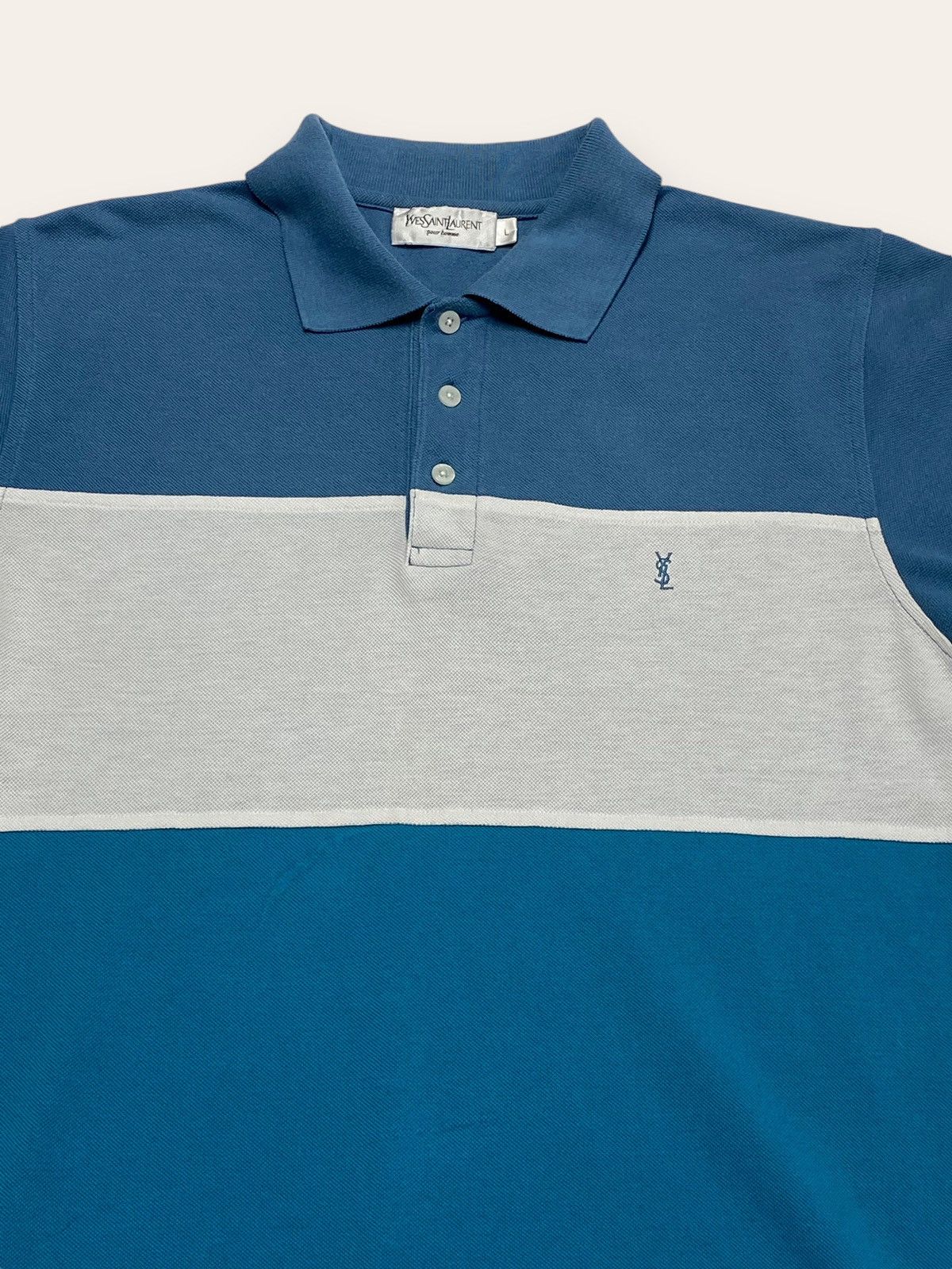 Vintage Vintage YVES SAINT LAURENT Multi Coloured Polo Shirt Y2K Size US L / EU 52-54 / 3 - 2 Thumbnail
