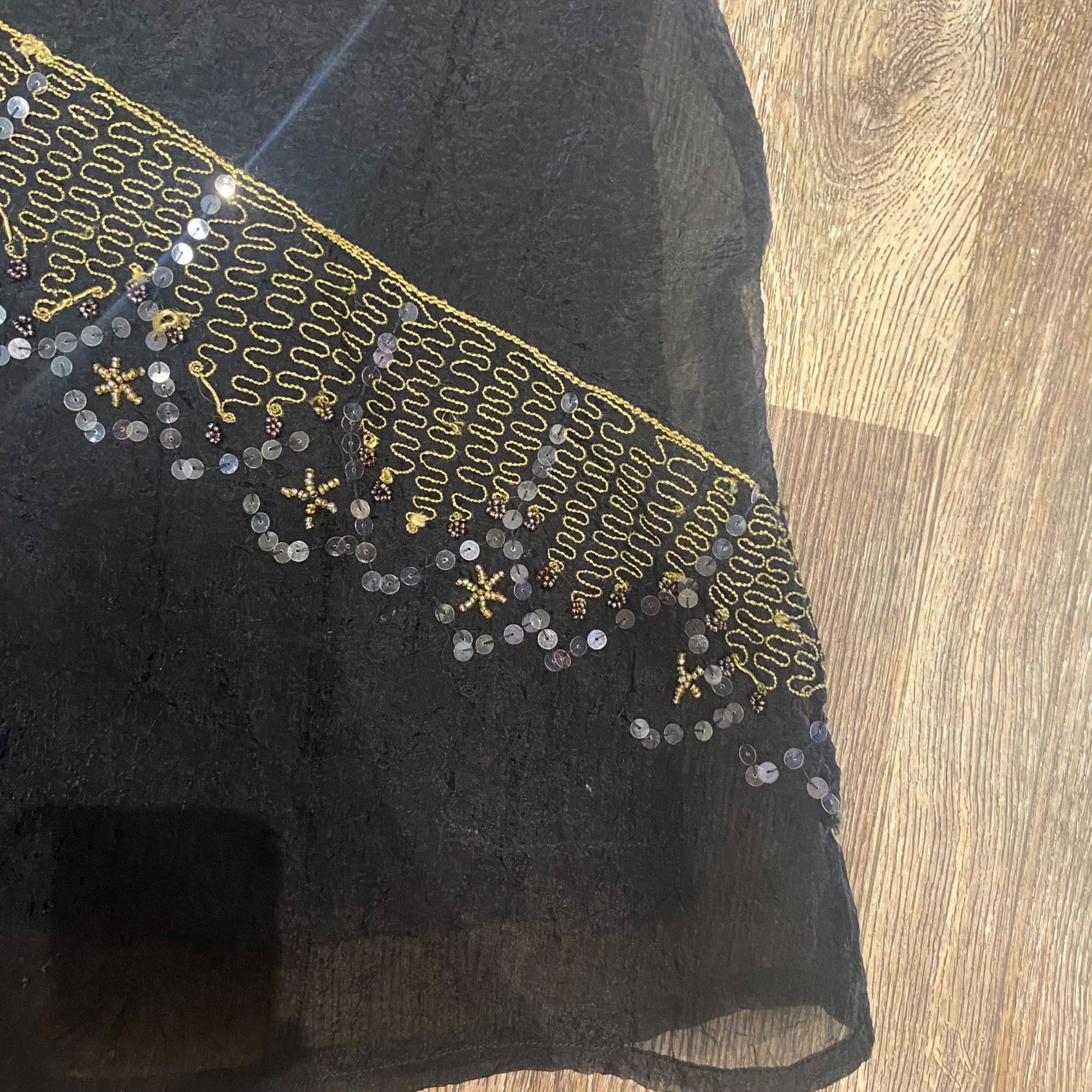 Vintage S | Sequin Black Skirt Size 27" / US 4 / IT 40 - 3 Thumbnail