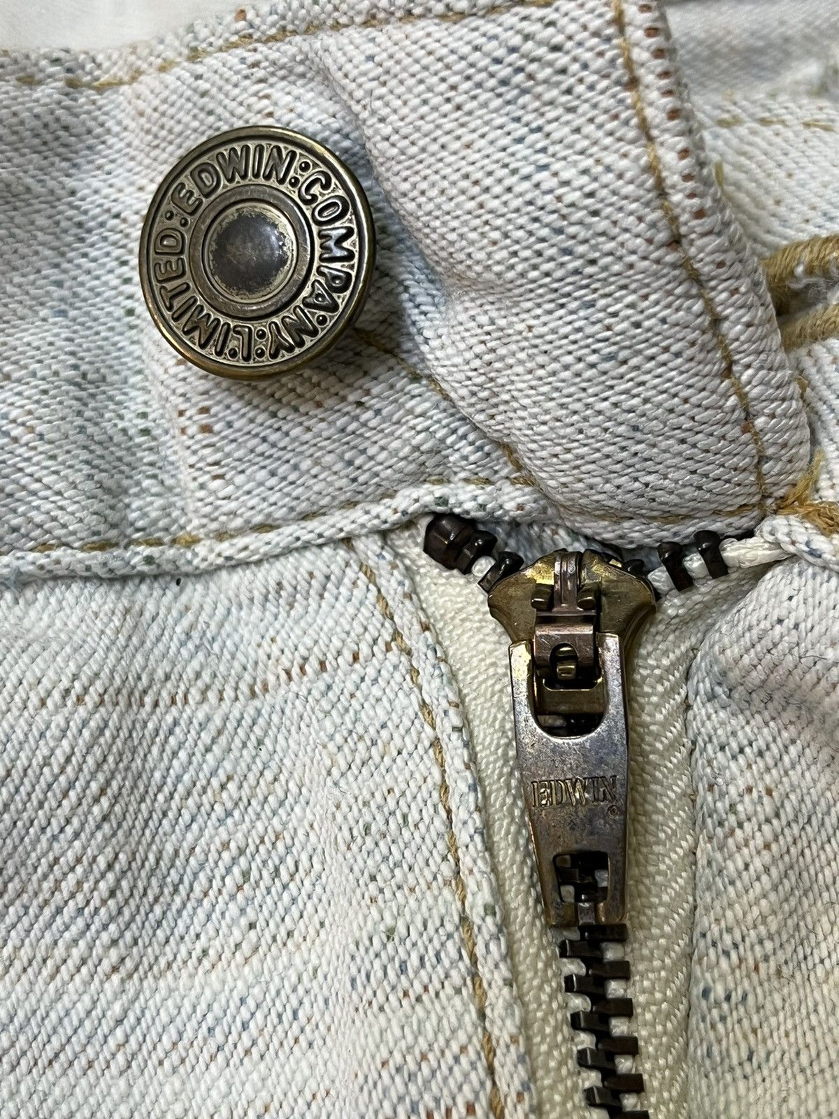 Edwin SICK 90s VINTAGE EDWIN GRAND BLUE SELVAGE 13oz DENIM Size US 33 - 13 Thumbnail