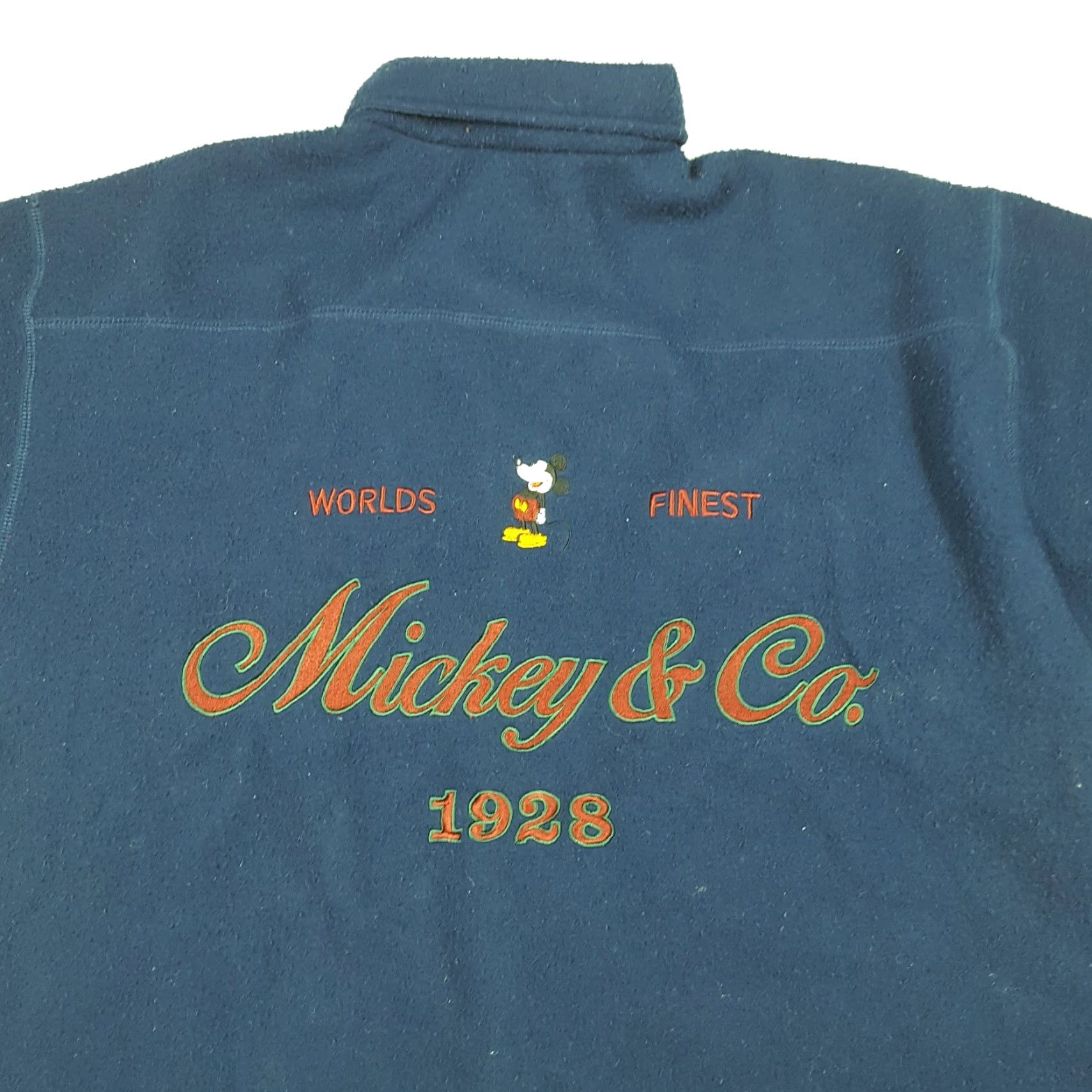Mickey & Co. VTG 90s Mickey & Co Spell Out Men's Size XL Navy Blue Button Up Collared Dress Shirt Size 46R - 6 Thumbnail