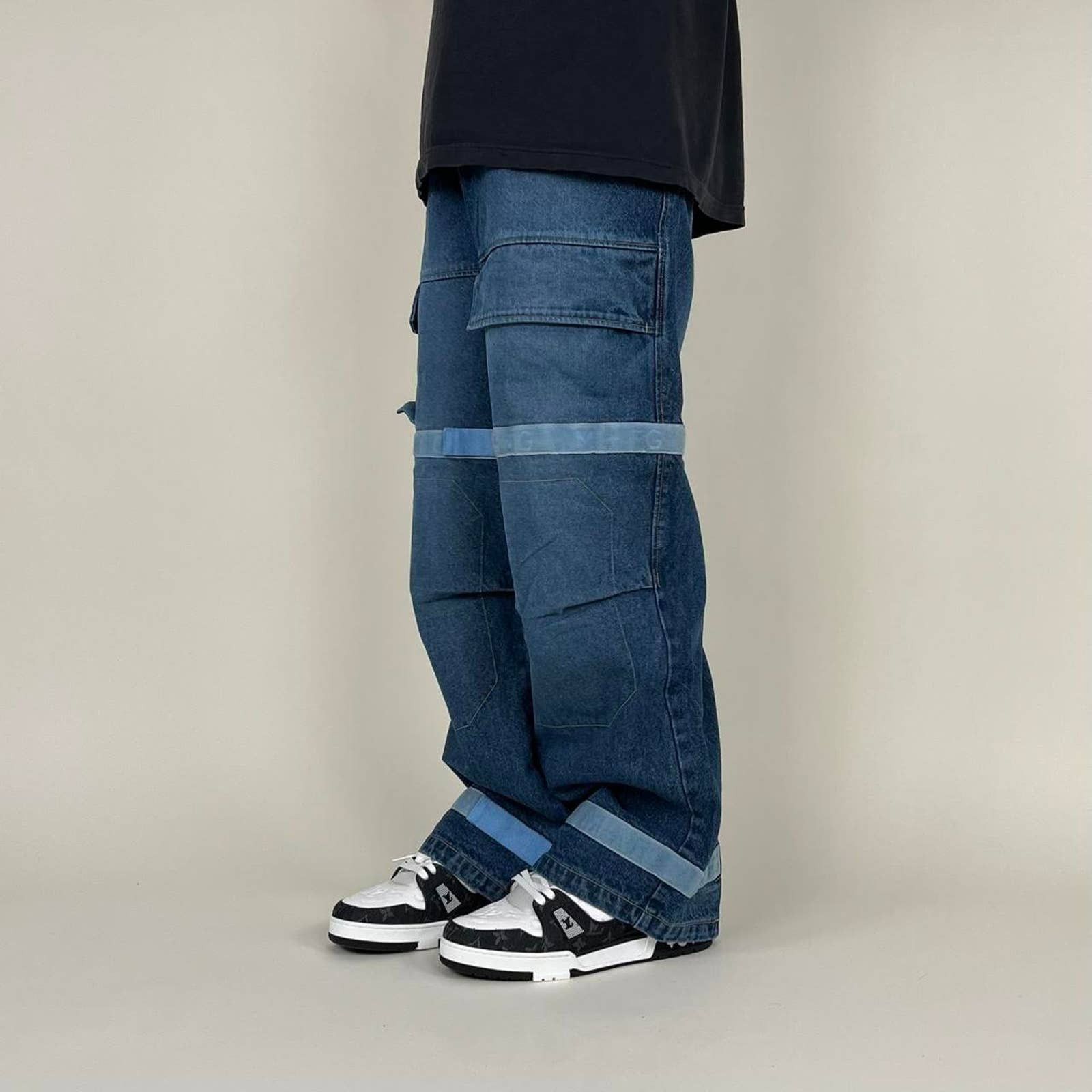 Vintage Brand New MFG Logo Tape Baggy Streetwear Denim Jeans Grailed