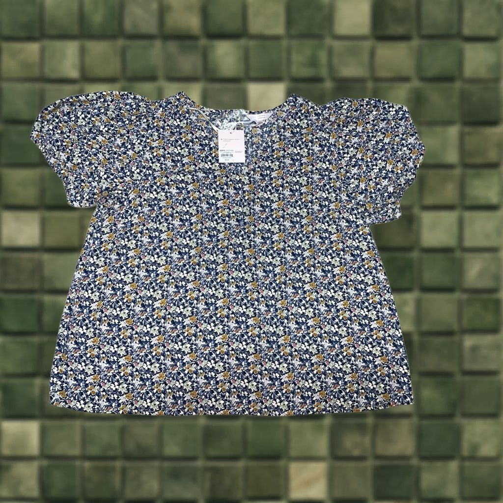 Vintage Lauren Conrad Blue Floral Elastic Short Sleeve Blouse Womens XXL NWT-13000 Size XXL / US 16-18 / IT 52-54 - 1 Thumbnail