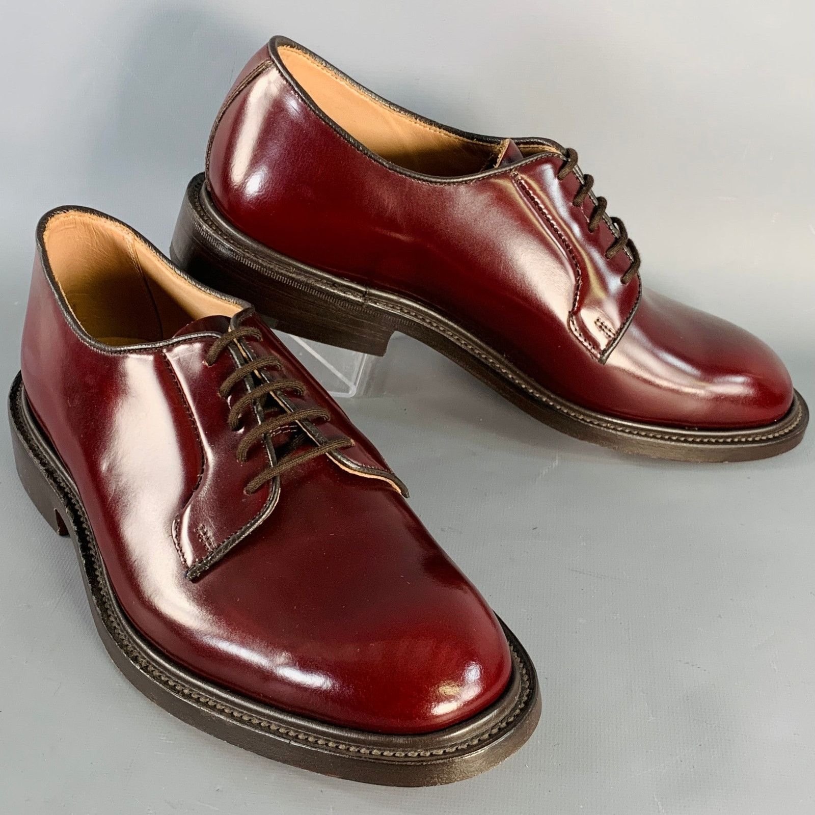 Tricker's TRICKER'S LONDON Bookbinder Leather Derby Lace-Up Shoes Size US 8 / EU 41 - 1 Thumbnail