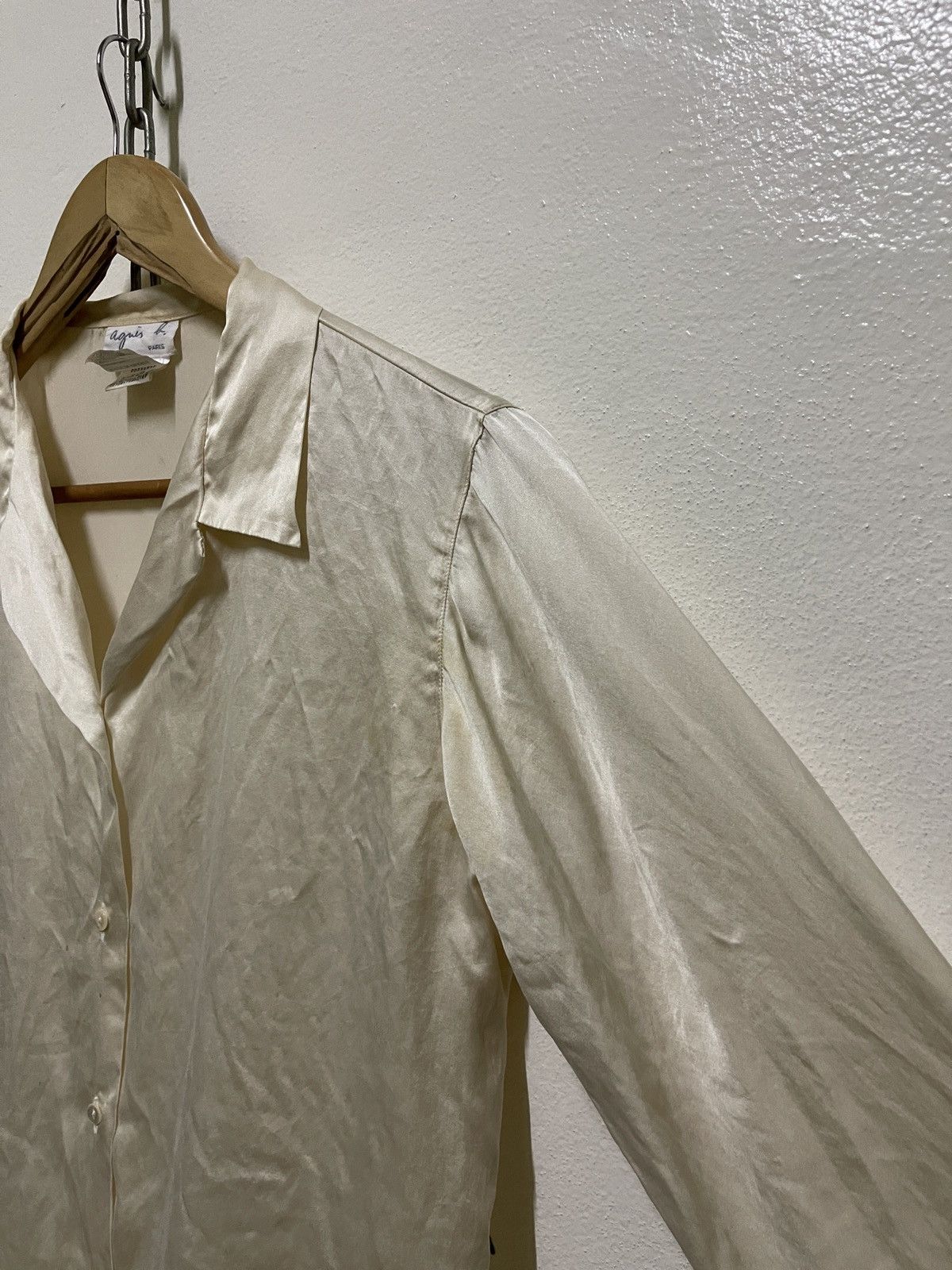 Japanese Brand × agnes b. Agnes b. Silk Button Shirt Long Sleeve Size M / US 6-8 / IT 42-44 - 7 Thumbnail