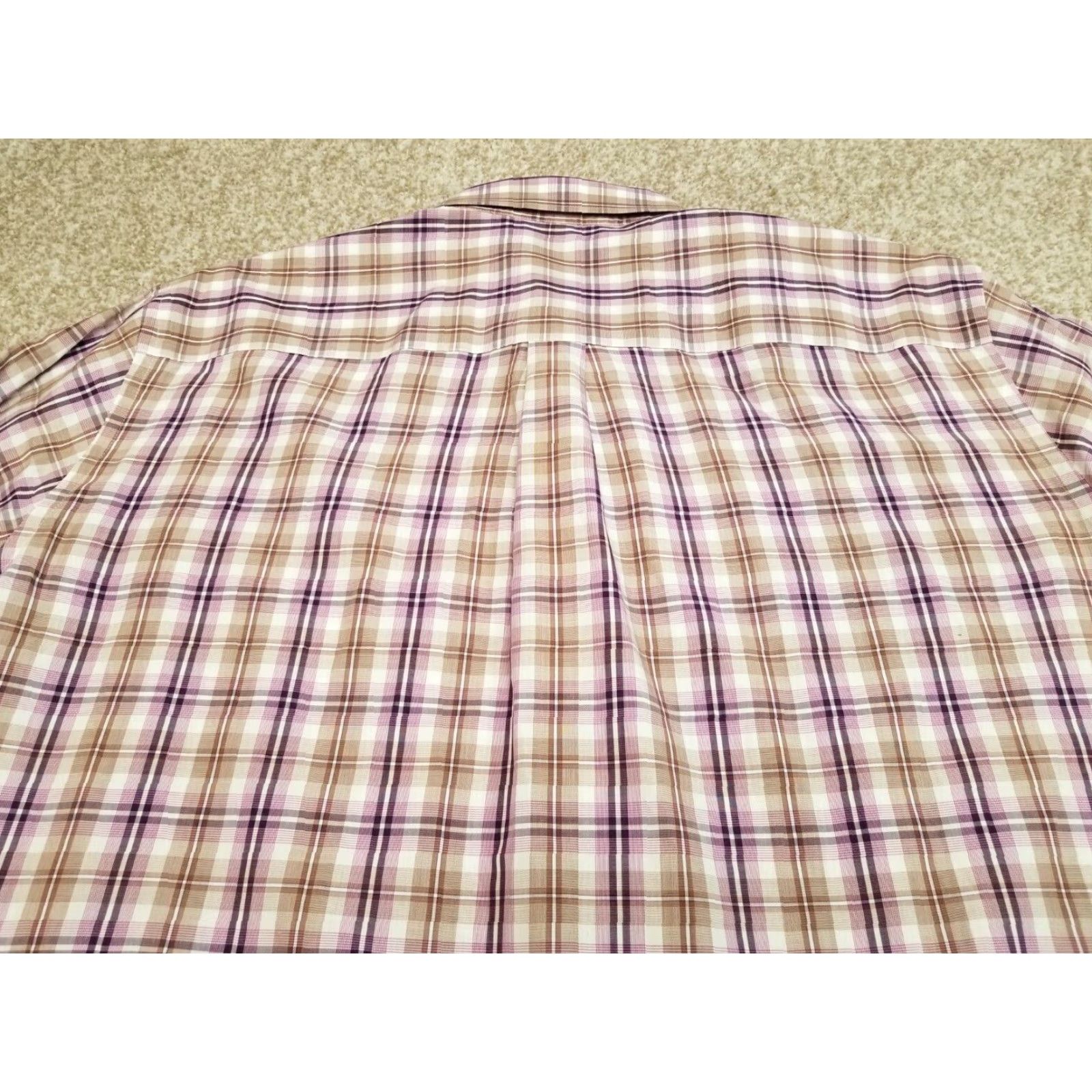 Peter Millar Peter Millar Shirt Men Large Purple Brown Plaid Button Down Casual Dress Cotton Size US L / EU 52-54 / 3 - 7 Thumbnail