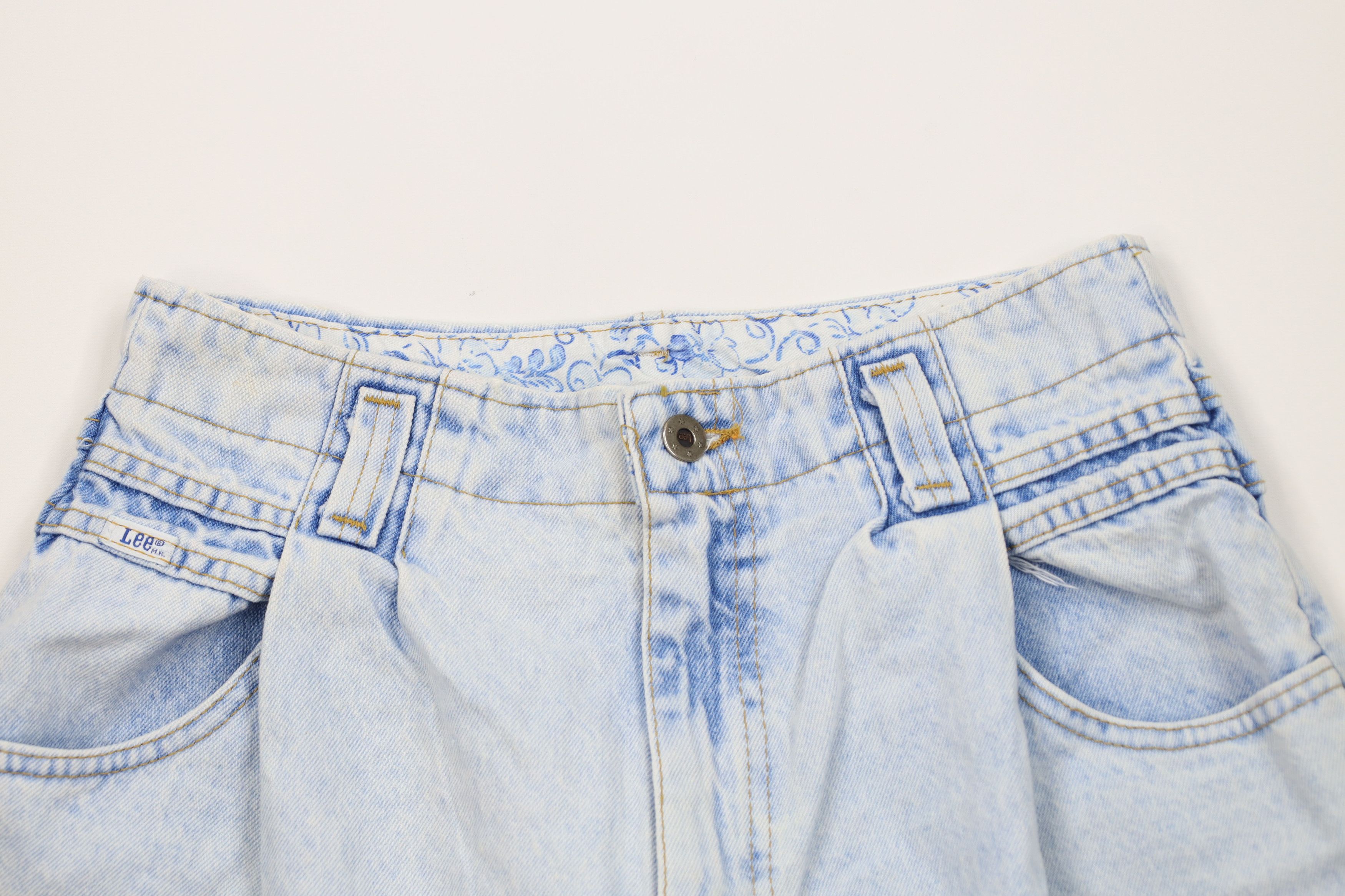 Lee Vintage 80s 90s Lee Wash High Waisted Denim Shorts Blue USA Size 32" / US 10 / IT 46 - 2 Thumbnail