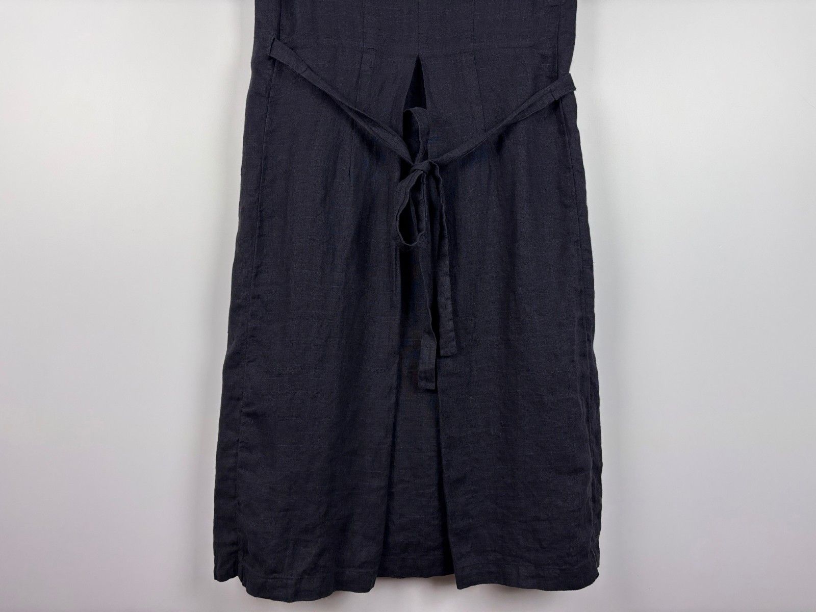 Garment Reproduction of Workers Garment Reproduction Of Workers Linen Dress Black Size ~S Size ONE SIZE - 7 Thumbnail
