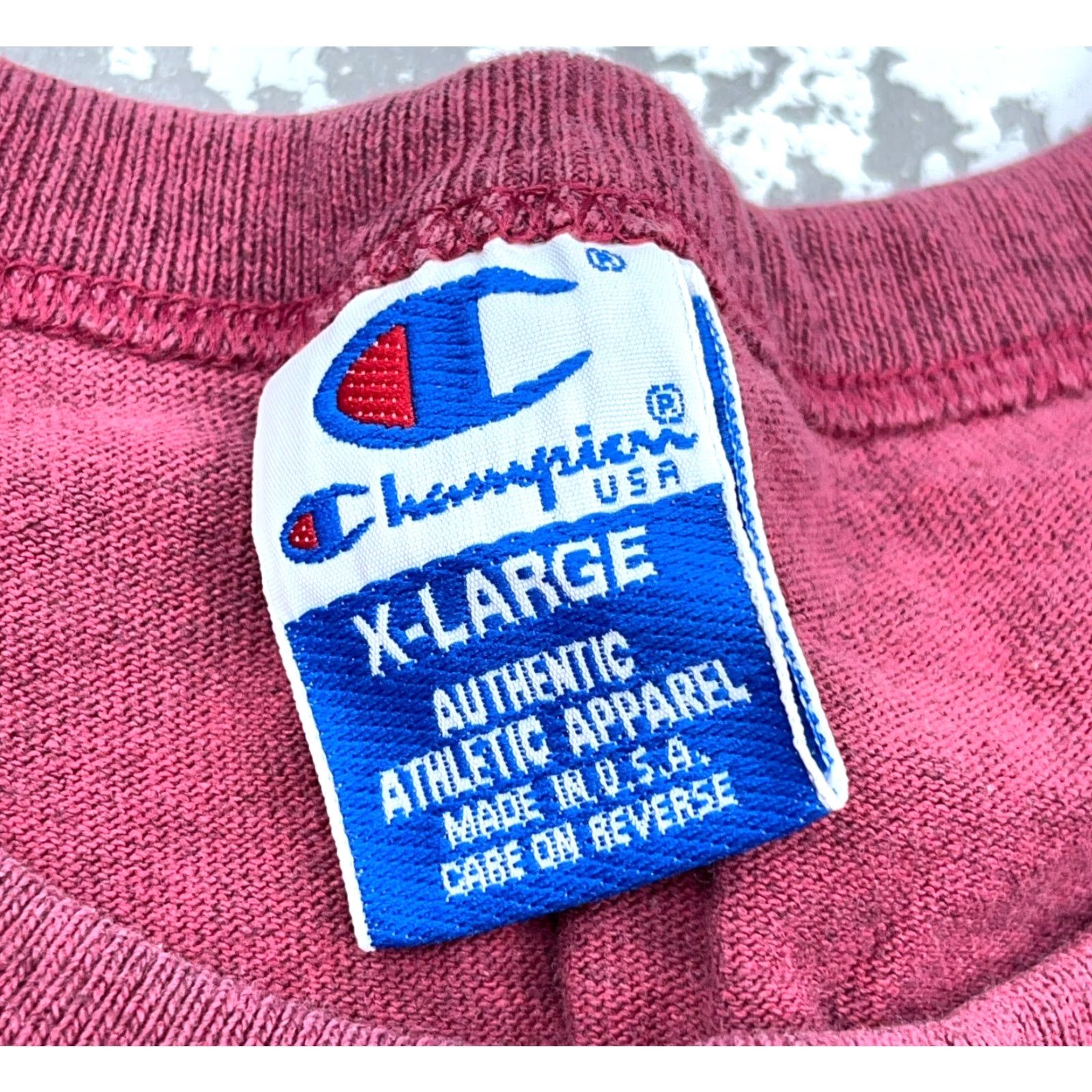 Champion VINTAGE Champion Shirt Men XL Pink Tee Single Stitch Made In USA 80s 90s Blank Size US XL / EU 56 / 4 - 3 Thumbnail