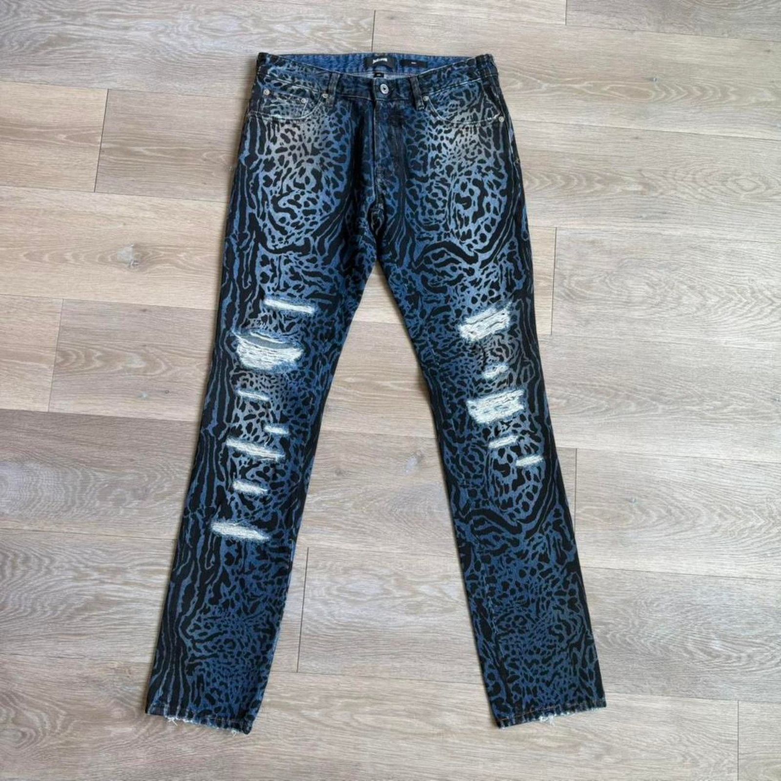 Just Cavalli Just Cavalli Leopard Print Denim Pants y2k Size US 30 / EU 46 - 1 Thumbnail