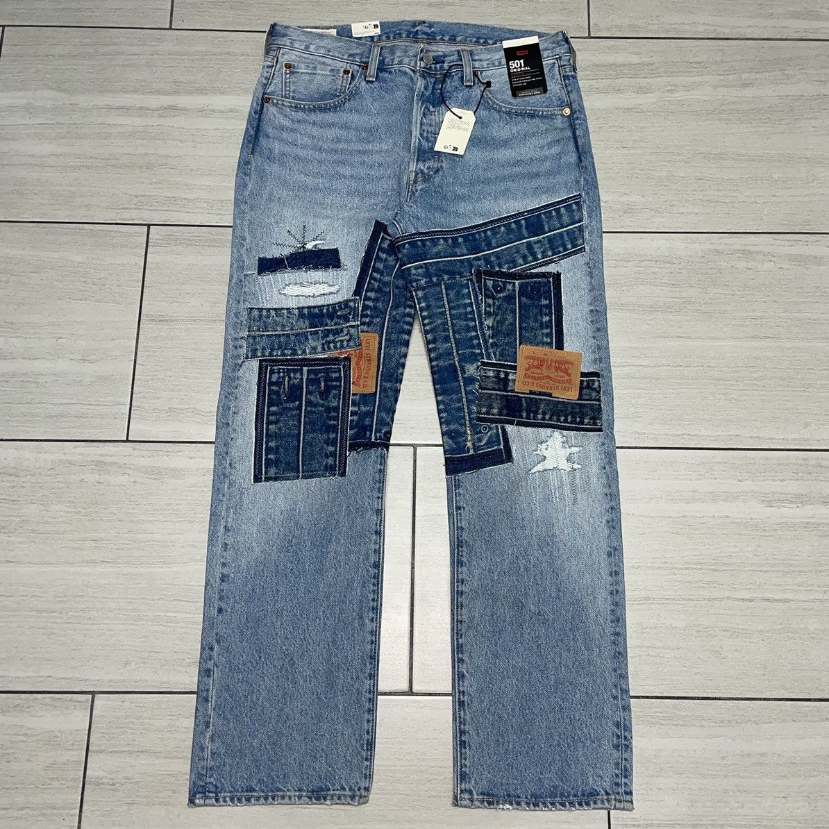 Levi's Levi’s 501 Patchwork Denim 33x30 Size US 33 - 1 Thumbnail