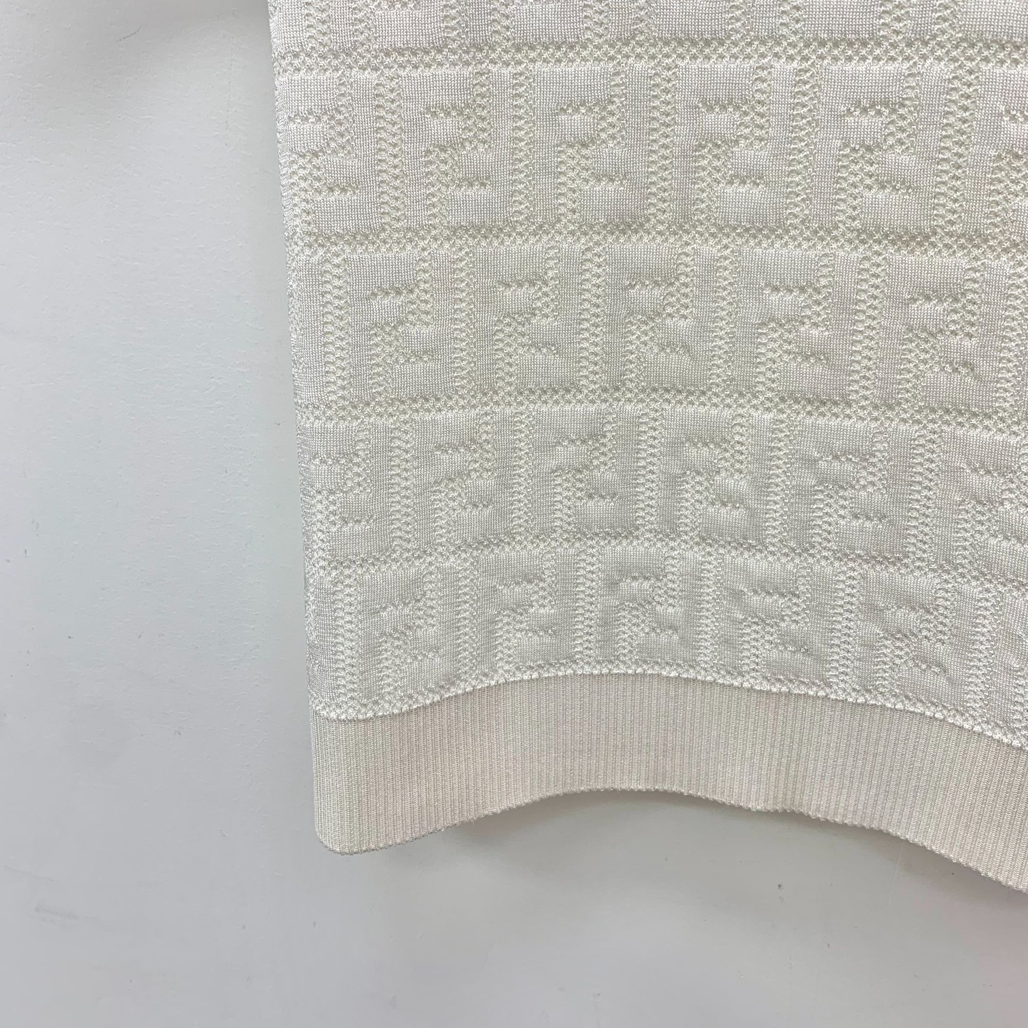 Fendi Fendi White Logo Jacquard Cotton-Viscose Knit Sweater Round Size M / US 6-8 / IT 42-44 - 6 Thumbnail