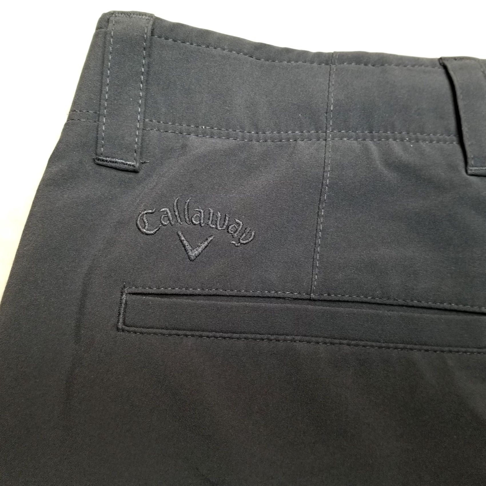 Callaway Callaway Shorts Mens 34x10 Black Flat Front Chino Polyester Performance Golf Casual Belt Loops Pockets Slash Pocket Size US 34 / EU 50 - 6 Thumbnail