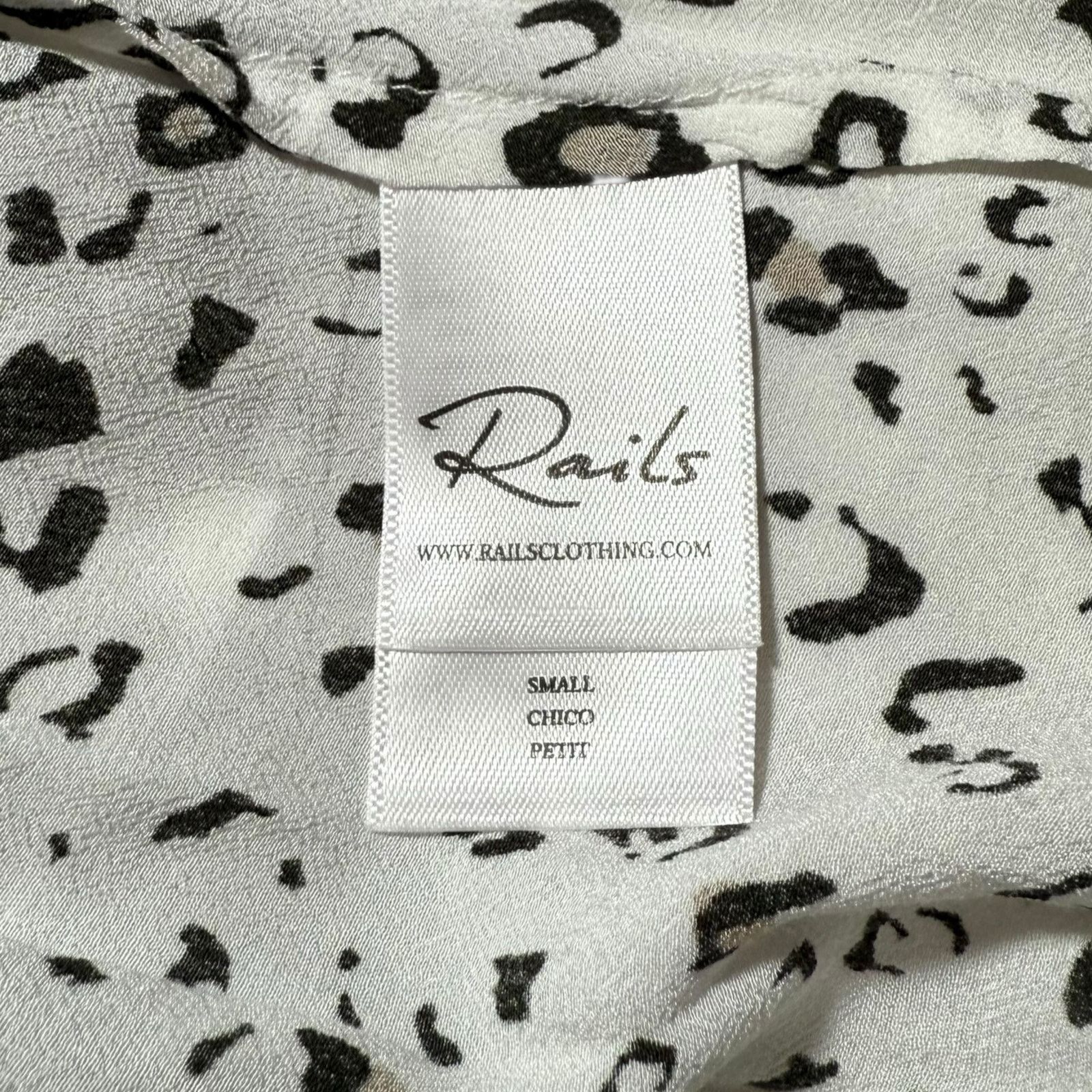 Rails Rails Karla Dress Smocked White Mocha Leopard Print Small Size S / US 4 / IT 40 - 5 Thumbnail
