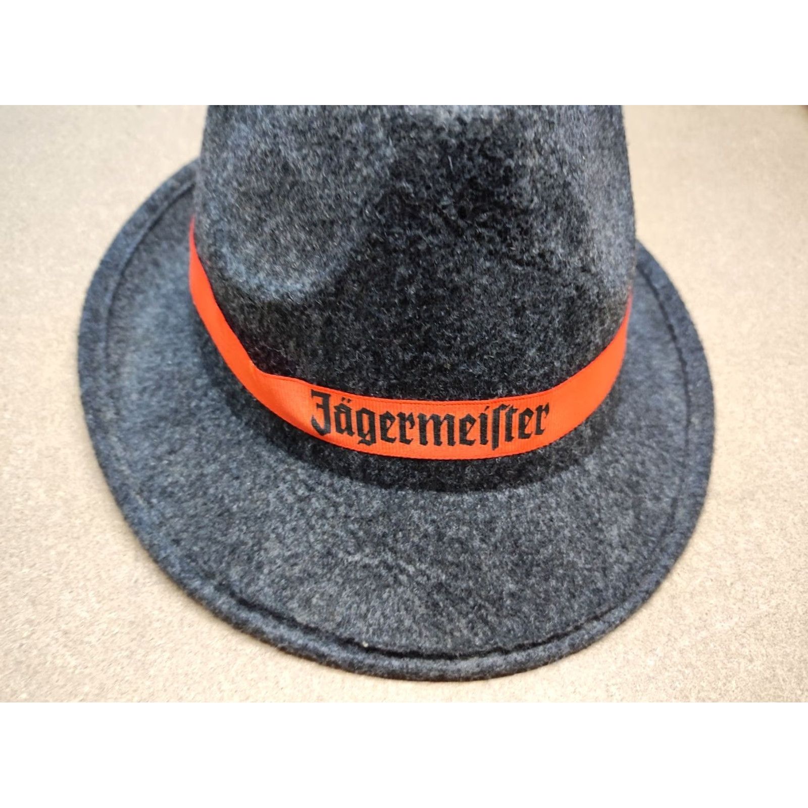 FELT Jagermeister Mens Trilby Fedora Size 58 Polyester Felt Gray Promotional Germany Casual Party/Cocktail Mens Fedora 58 Gray Size ONE SIZE - 2 Thumbnail