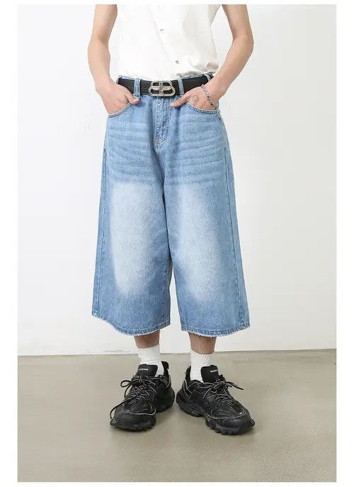 Other Light blue vintage distressed straight denim shorts Size US 32 / EU 48 - 5 Thumbnail