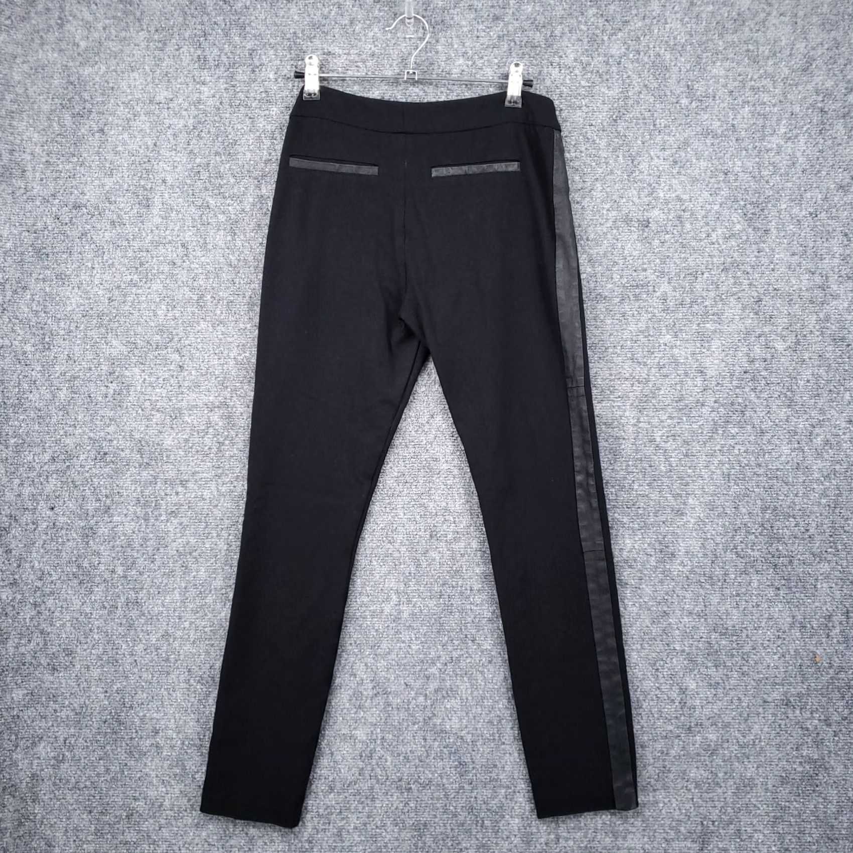 Paige Paige Pants Womens Black Mid Rise Ponte Stretch Ankle Leather Trim 28 Size 28" / US 6 / IT 42 - 2 Thumbnail
