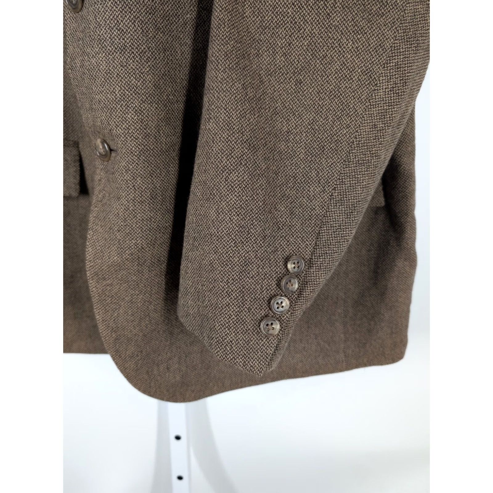 Polo Ralph Lauren VINTAGE Polo Ralph Lauren Blazer Mens 46 Brown Tweed Cashmere Wool Four-Button Three-Button Sport Coat Italy Collection Jacket Size US XXL / EU 58 / 5 - 4 Thumbnail